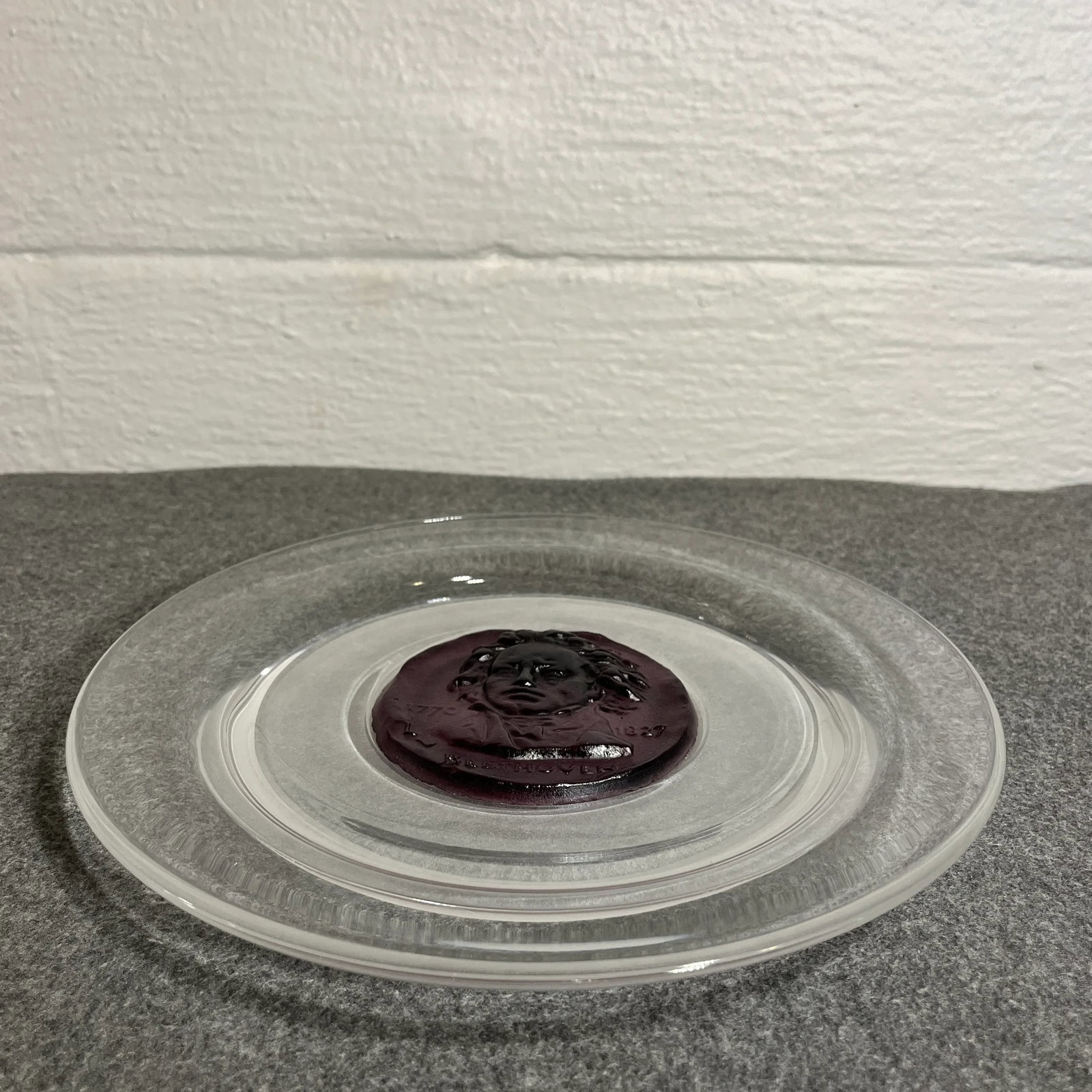 1970s Limited Edition Daum Pate De Verre Beethoven Art Glass Display Plate - 4