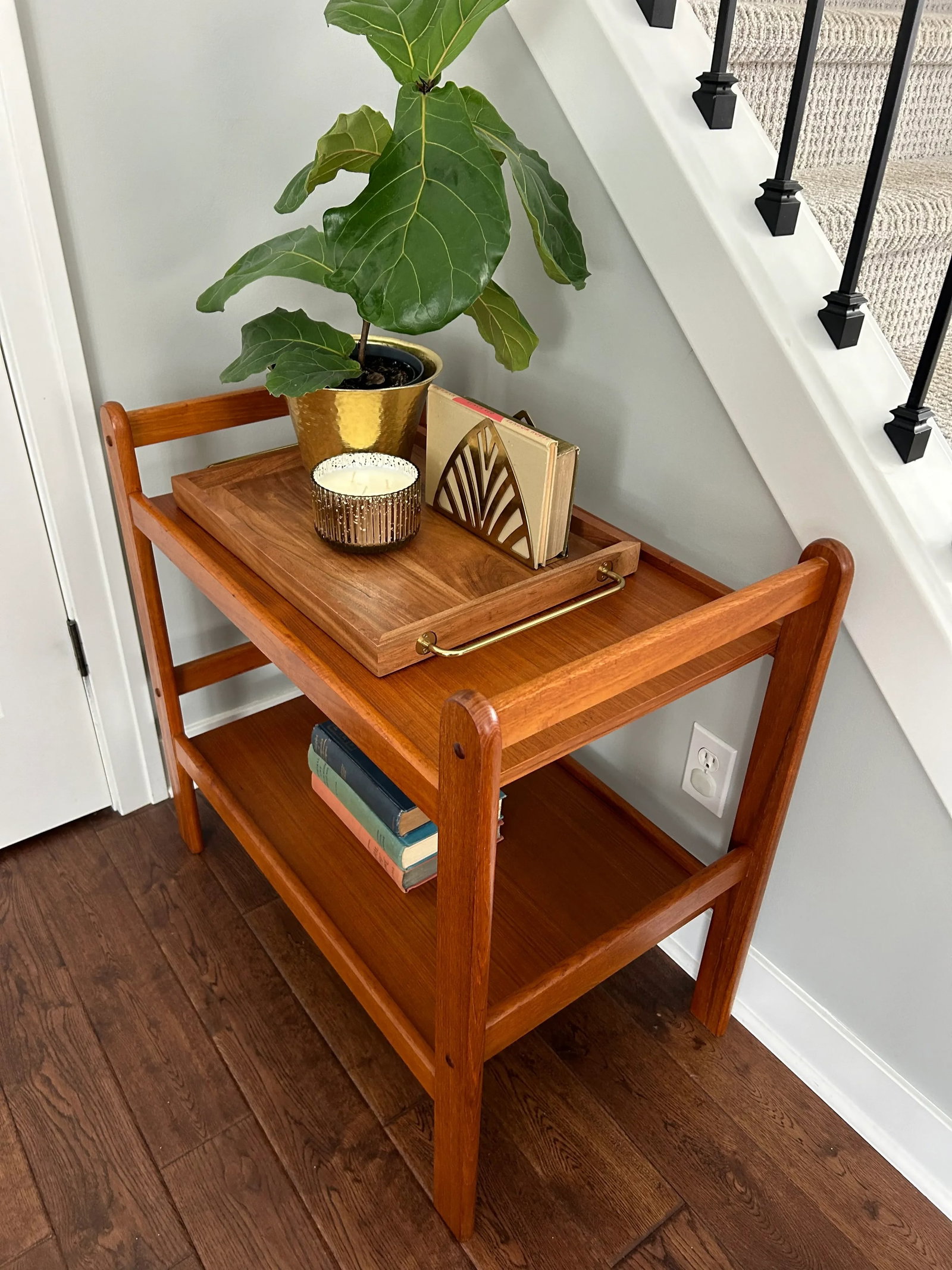 1960s Mid-Century Modern Teak Bar Cart Server - 11