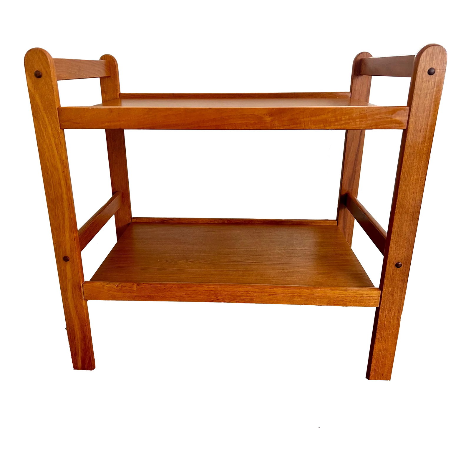 1960s Mid-Century Modern Teak Bar Cart Server: Add a touch of timeless elegance to your home with this exquisite Mid-Century Modern teak bar cart. Designed in the iconic Danish minimalist style, this piece showcases sleek lines and a rich wood gra