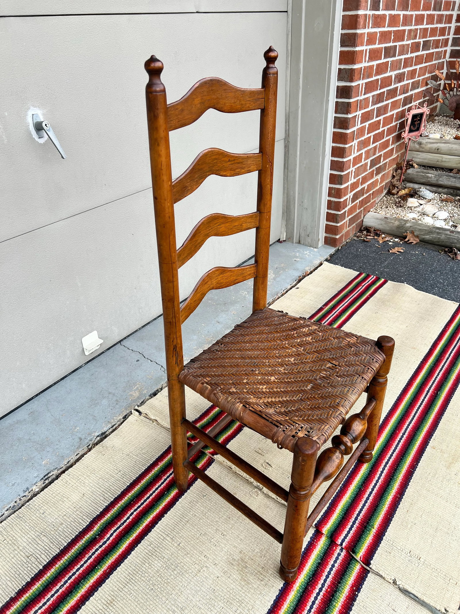 Antique Country Ladderback Side Chair, Delaware Valley, Circa 1750's - 2