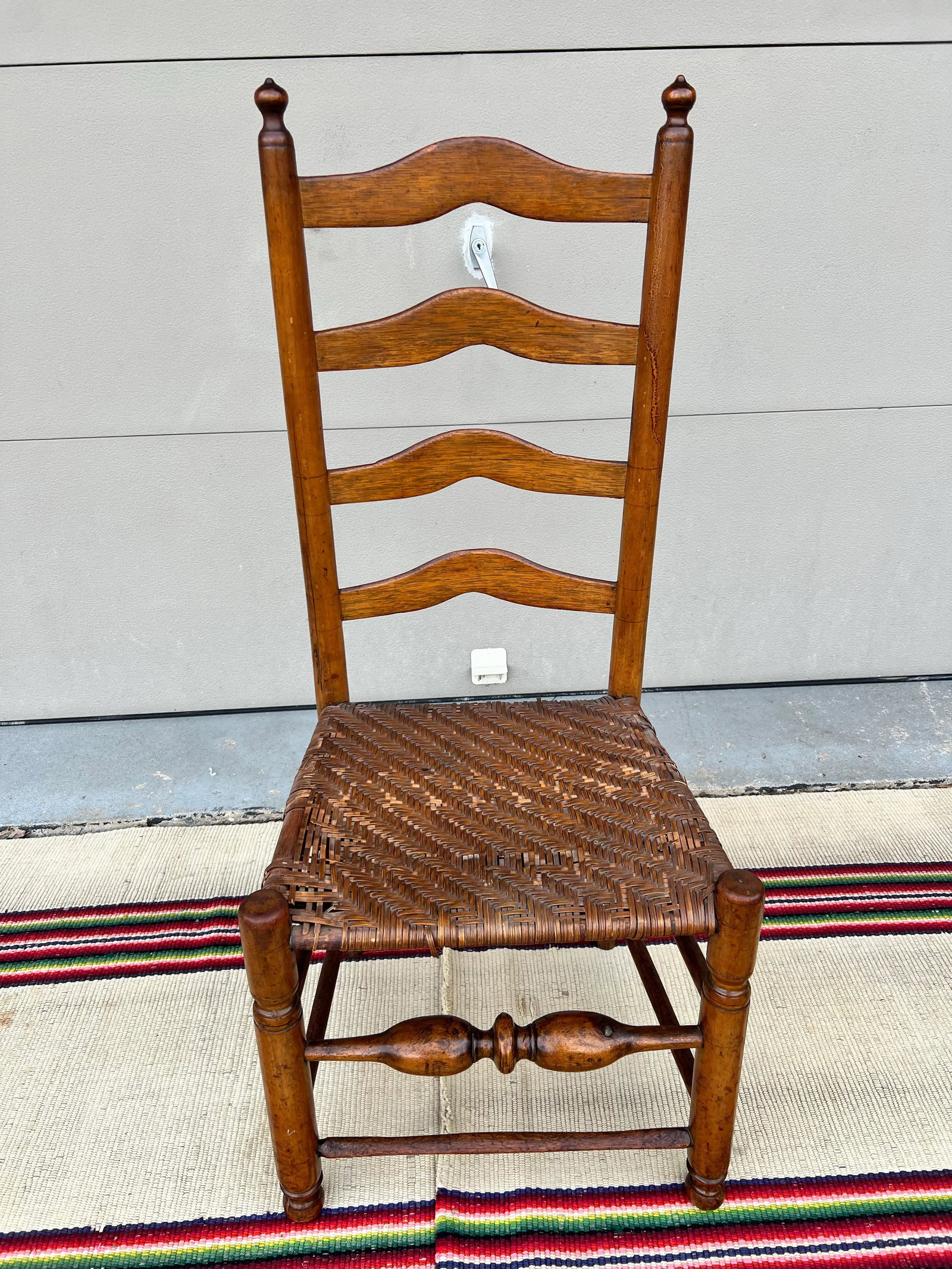 Antique Country Ladderback Side Chair, Delaware Valley, Circa 1750's - 3