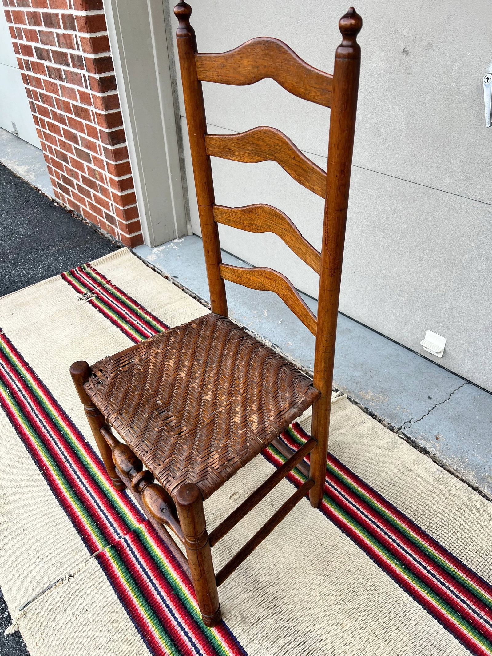 Antique Country Ladderback Side Chair, Delaware Valley, Circa 1750's - 4