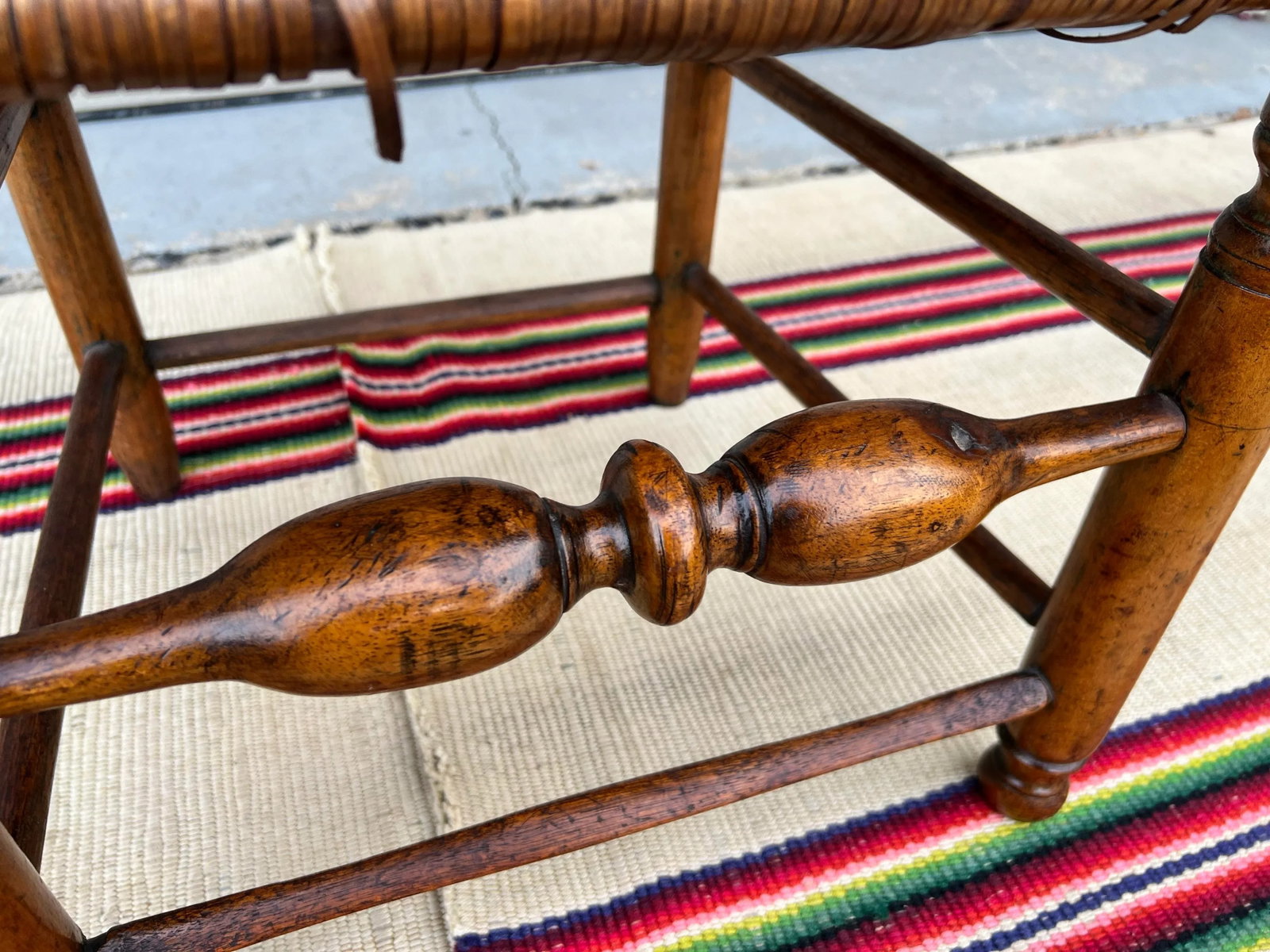 Antique Country Ladderback Side Chair, Delaware Valley, Circa 1750's - 9