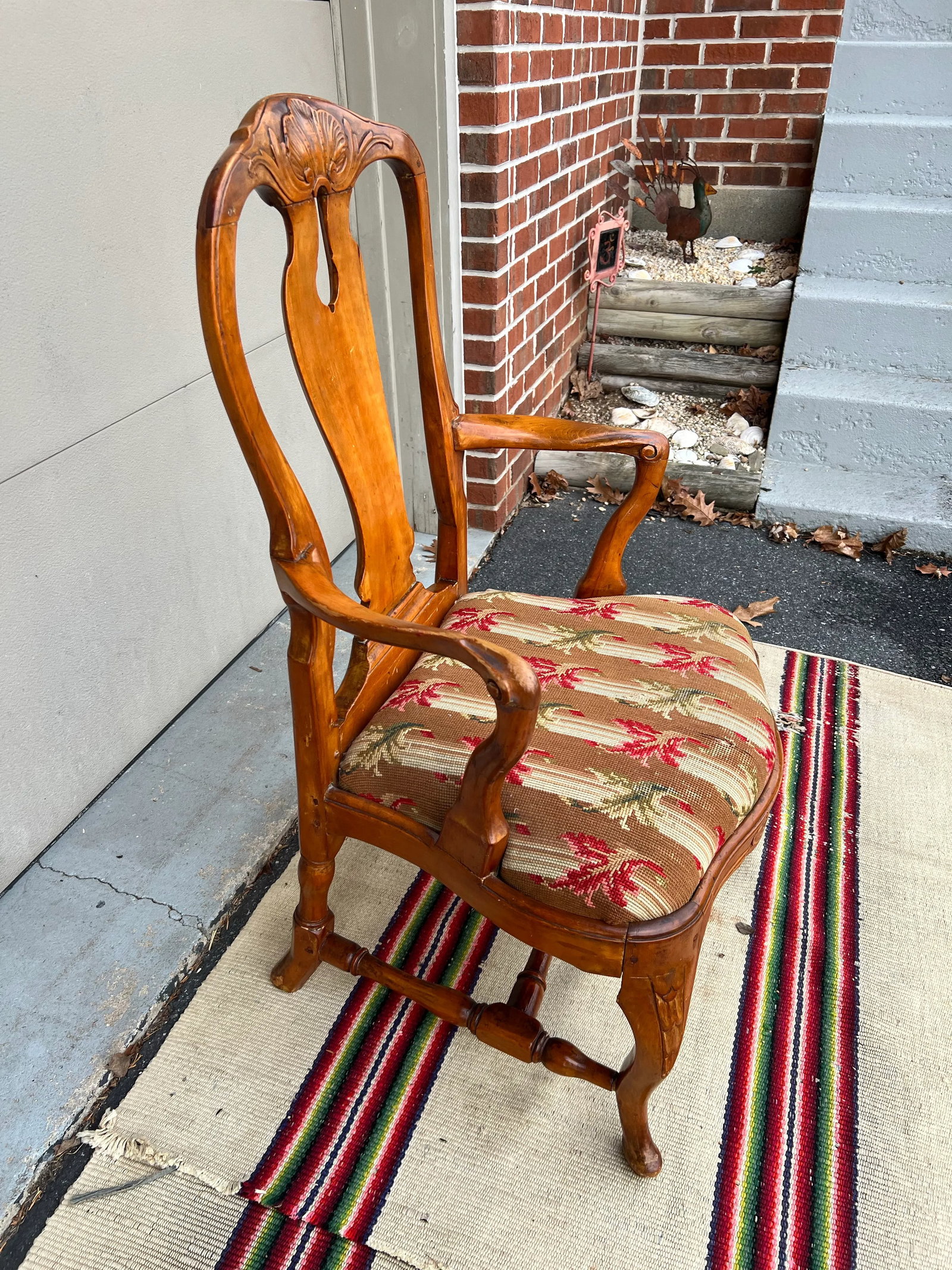 Antique Country French Provincial Carved Armchair, 18th Century - 2