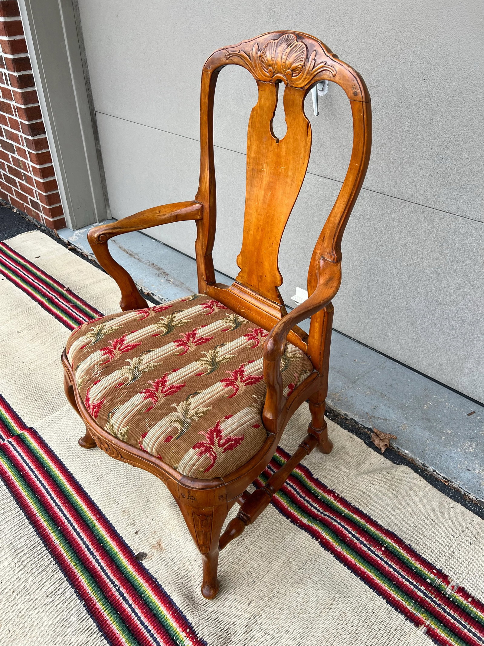 Antique Country French Provincial Carved Armchair, 18th Century - 5