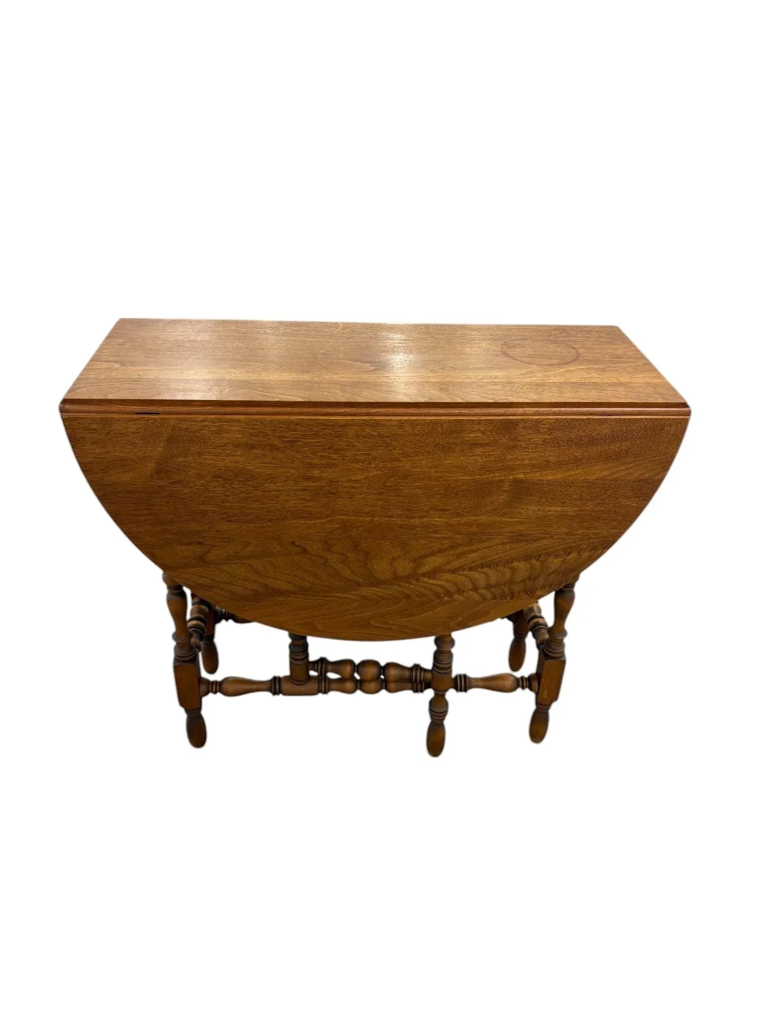 William and Mary Style Drop Leaf Gate Leg Table With Drawer - 3