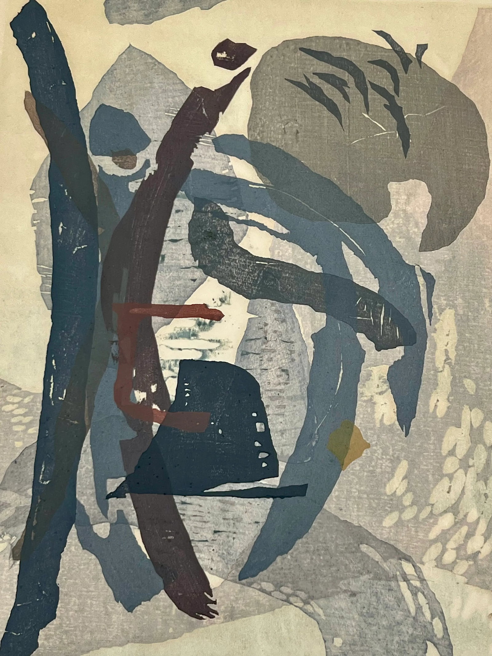 1950s Rikio Takahashi Japanese Woodblock Print Titled 'Passing Nun (Buddhist)' Signed 121/200 - 2