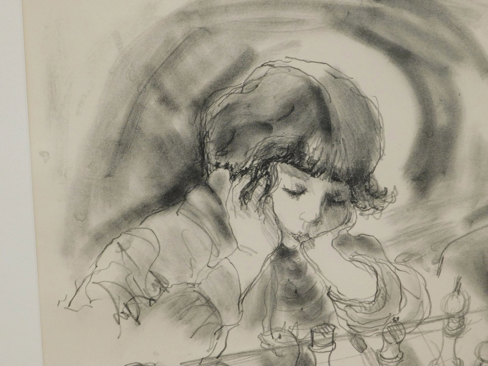 Evelyn Favus Lithograph, Child Playing Chess Signed & Numbered in Pencil 15/20 - 7