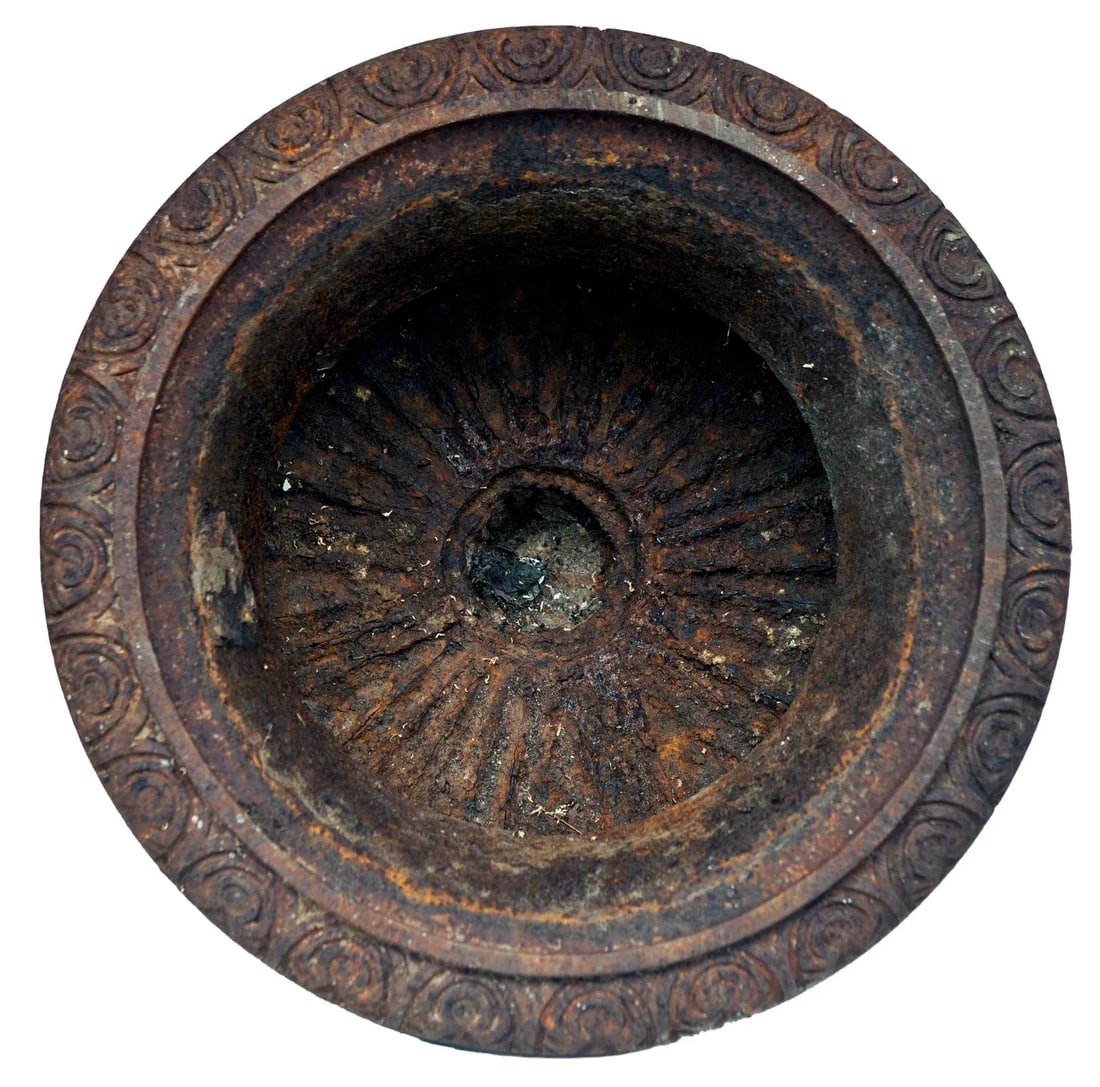 1990s Rusted English Garden Urns, Pair - 7