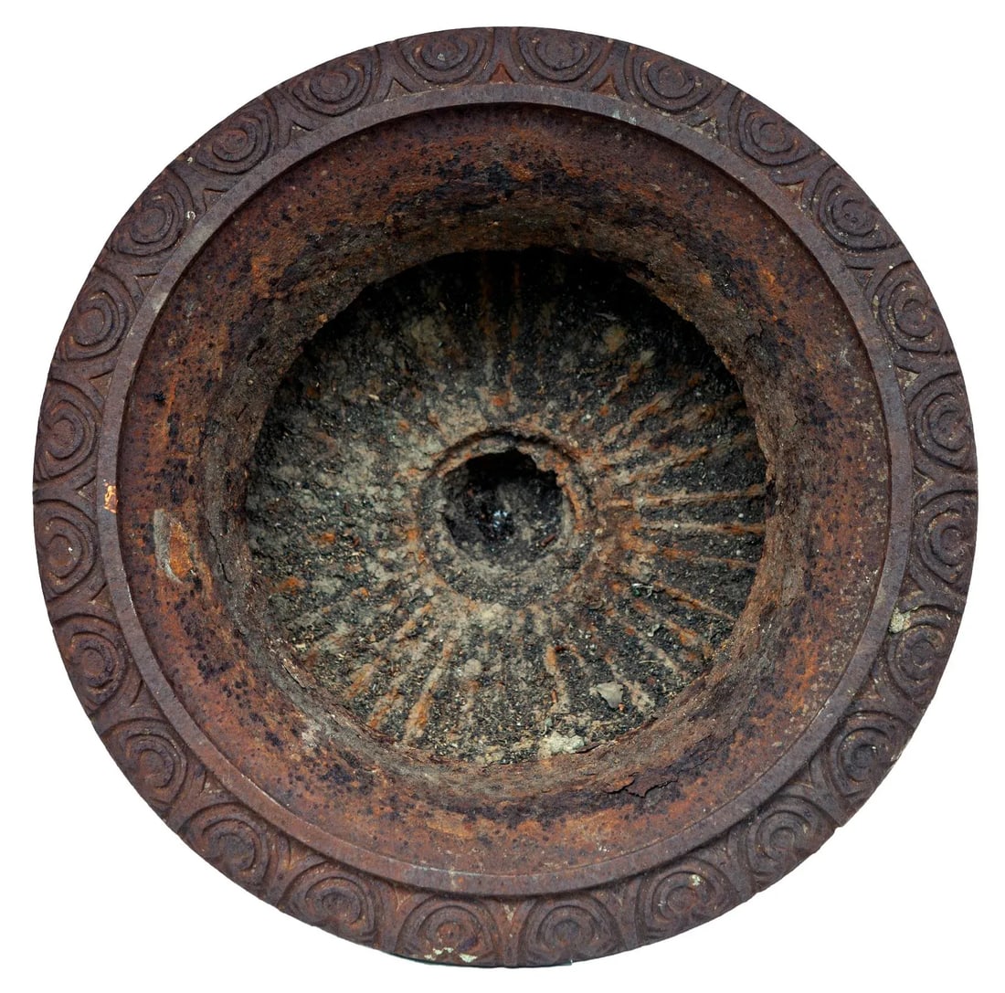 1990s Rusted English Garden Urns, Pair - 8