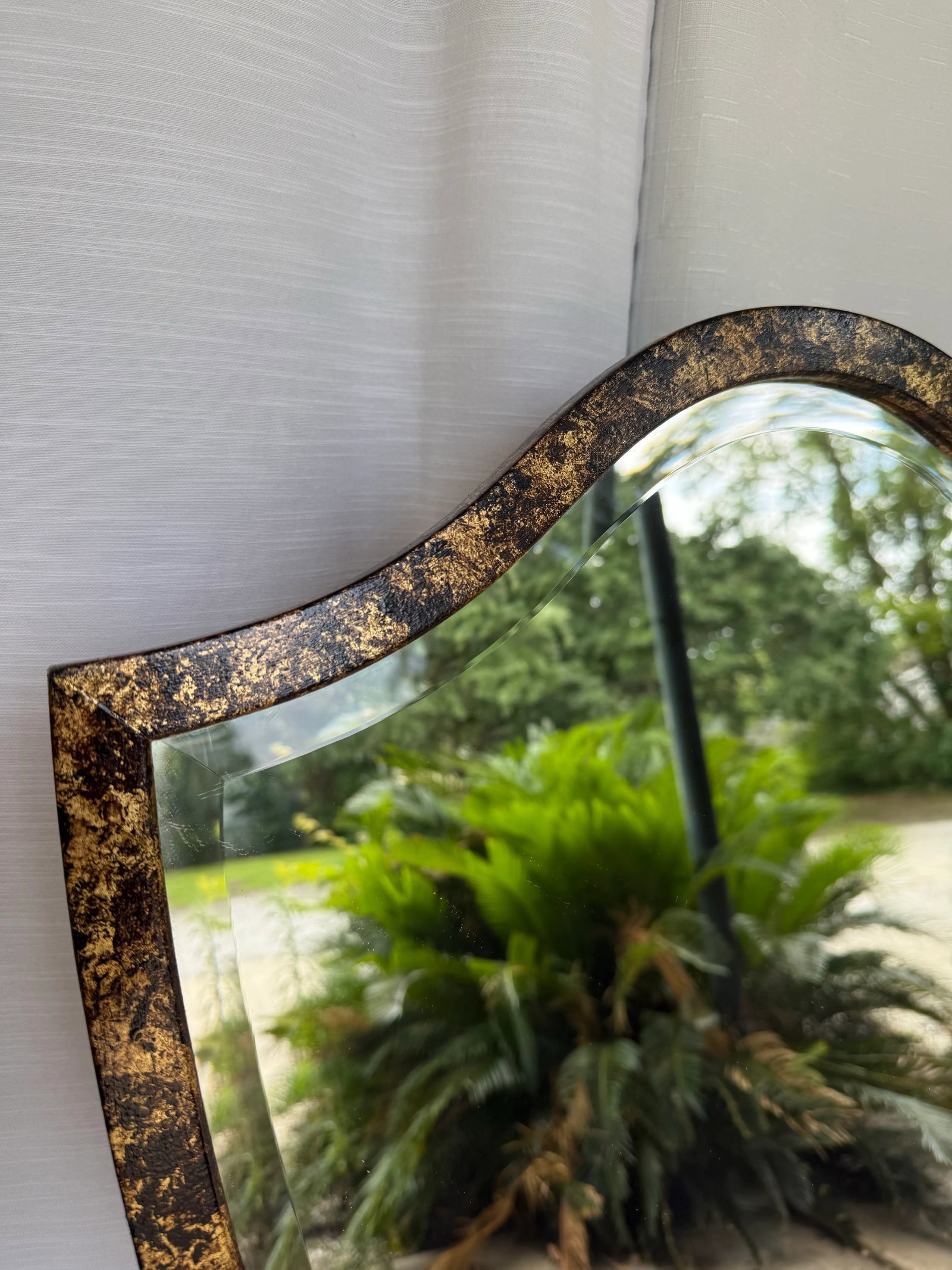 Vintage Newly Painted Hepplewhite Wall Mirror in Faux Tortoiseshell Finish - 3