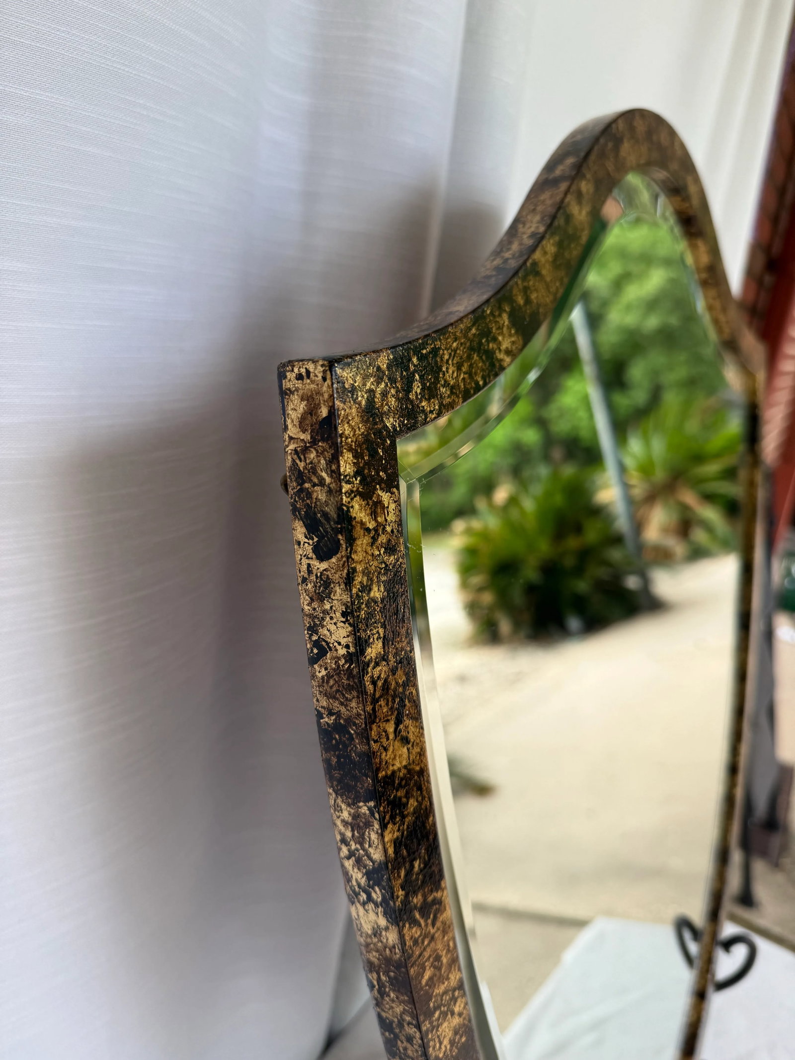 Vintage Newly Painted Hepplewhite Wall Mirror in Faux Tortoiseshell Finish - 4
