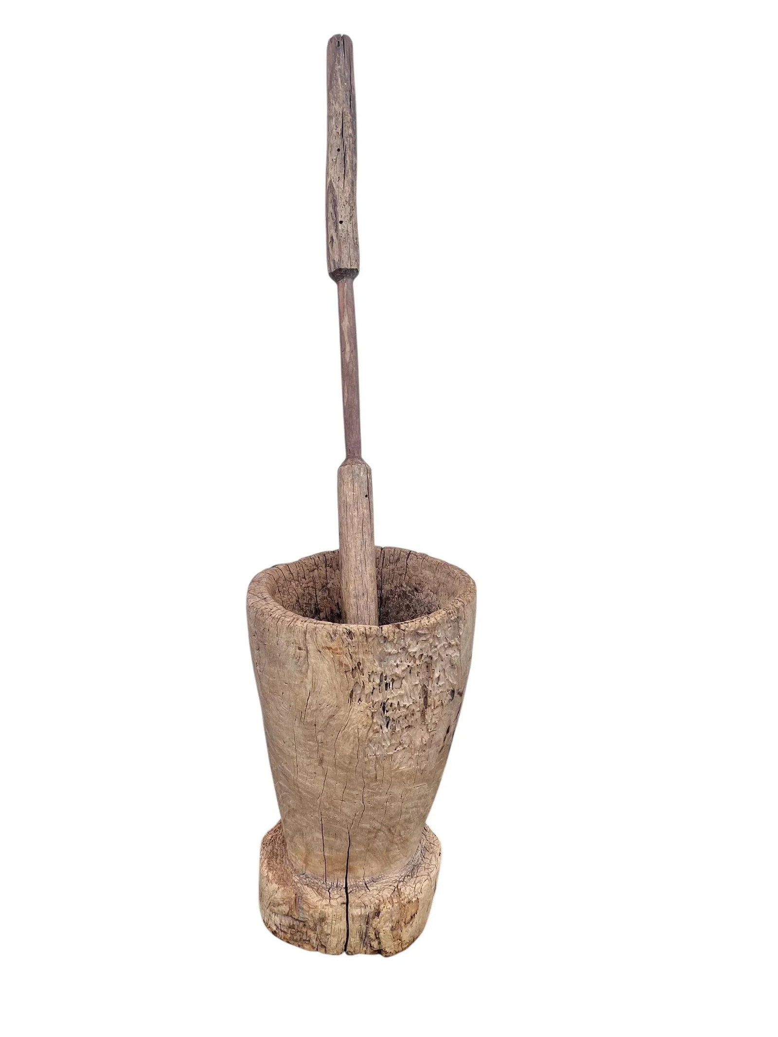 Large 19th Century Wooden Mortar & Pestle - 3