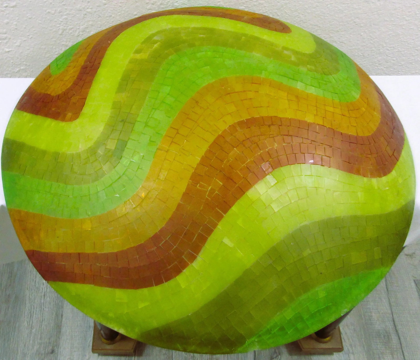 Oggetti Luce Wave Green Mosaic 24" Round Flush Mount Ceiling Lamp Fixture - 2