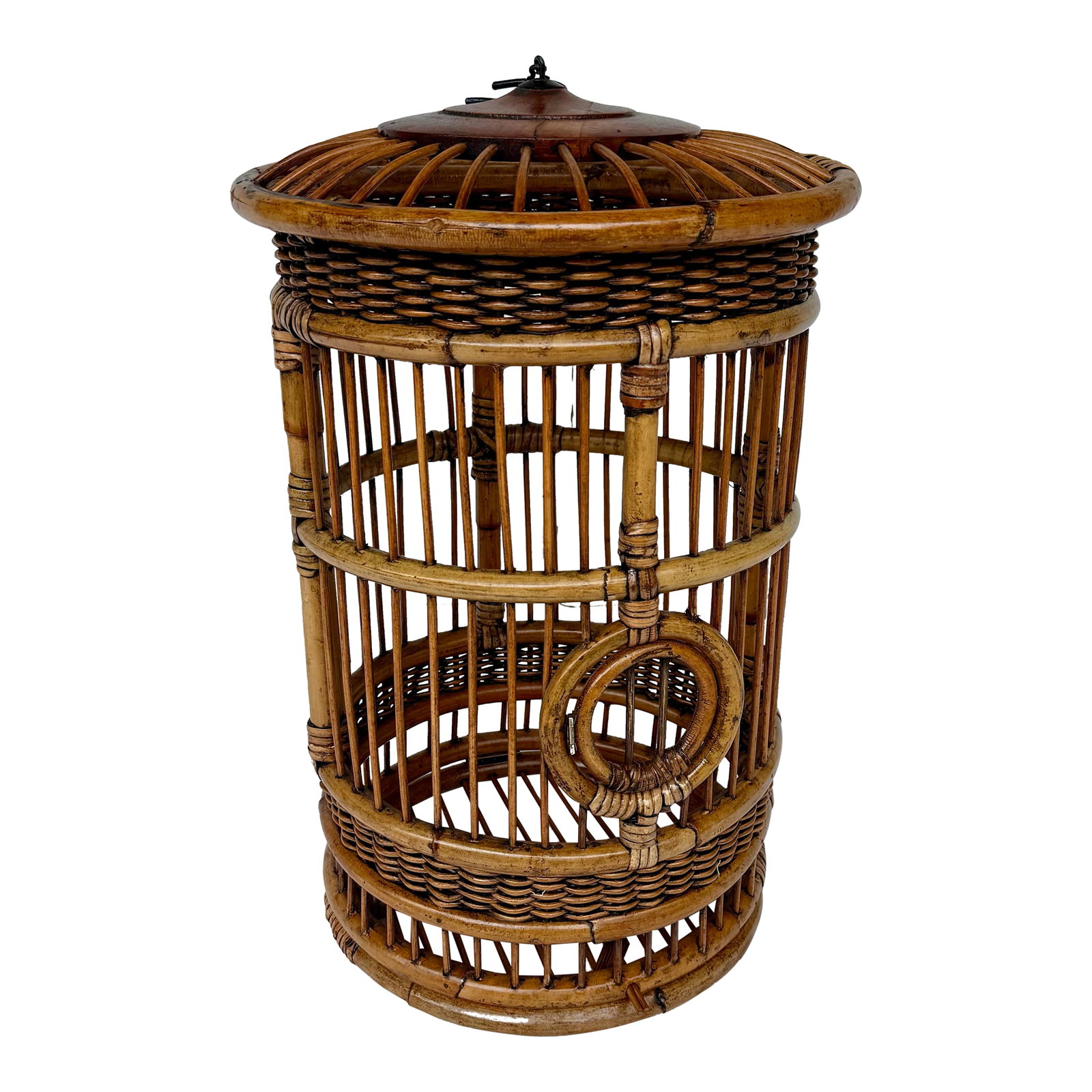 Vintage Boho Chic Bamboo and Rattan Birdcage: Imagine adding a touch of bohemian elegance to your home with this charming vintage bamboo and rattan birdcage. This exquisite piece features a beautifully woven design that not only captures the