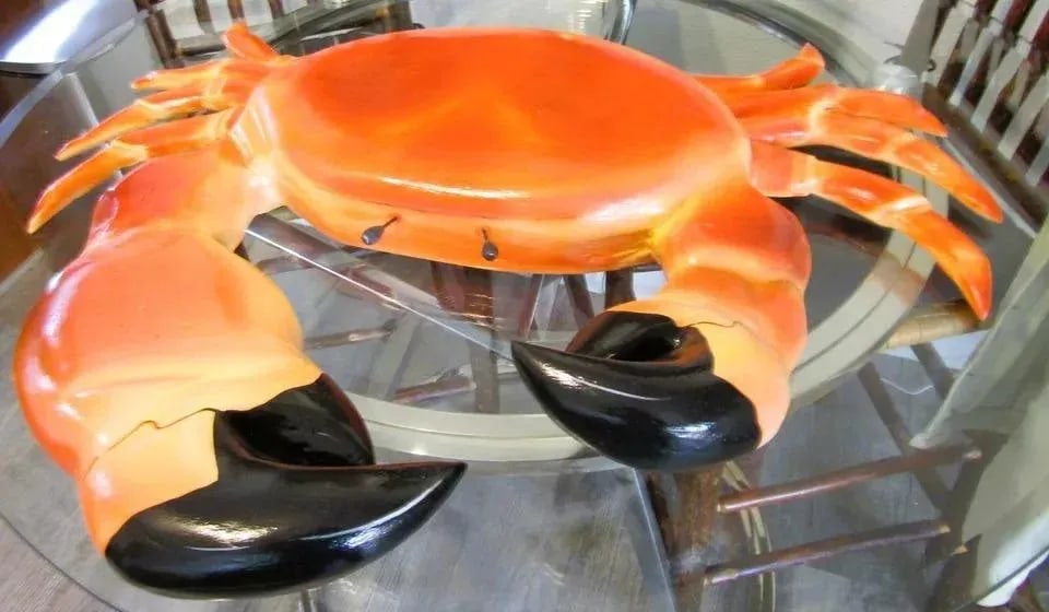 1960s Large Hanging Plastic Stone Crab Sculpture Display - 2