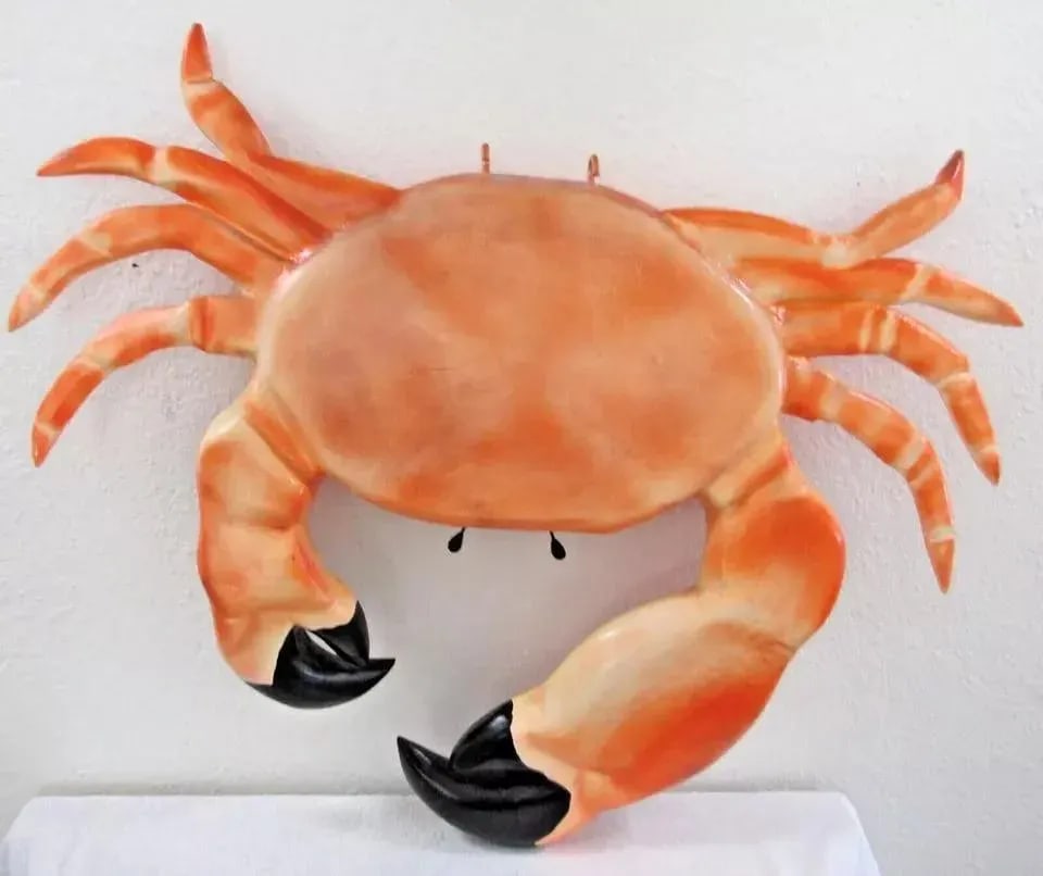 1960s Large Hanging Plastic Stone Crab Sculpture Display - 9