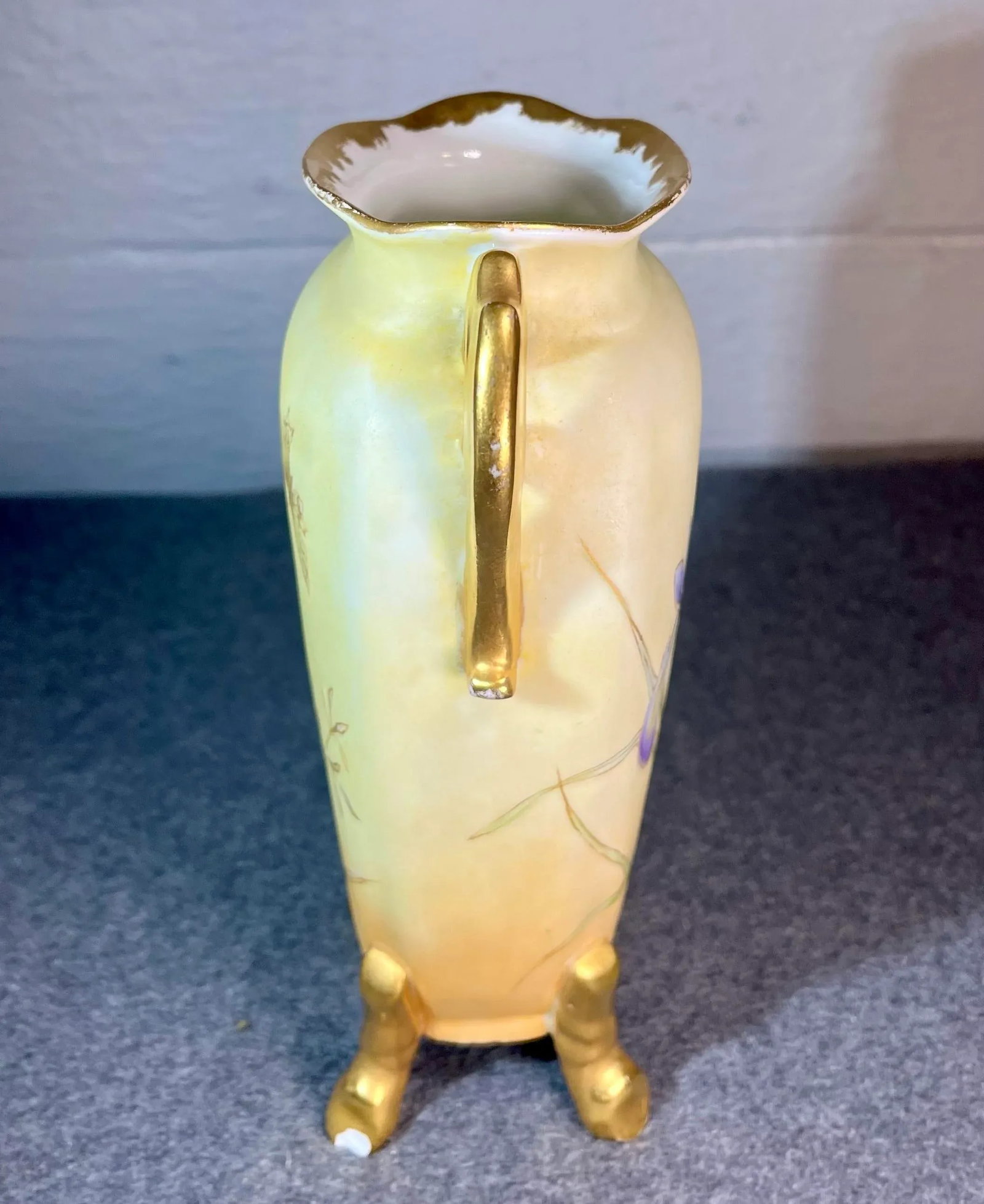 Antique Martial Redon Limoges Handled Footed Porcelain Vase - 4