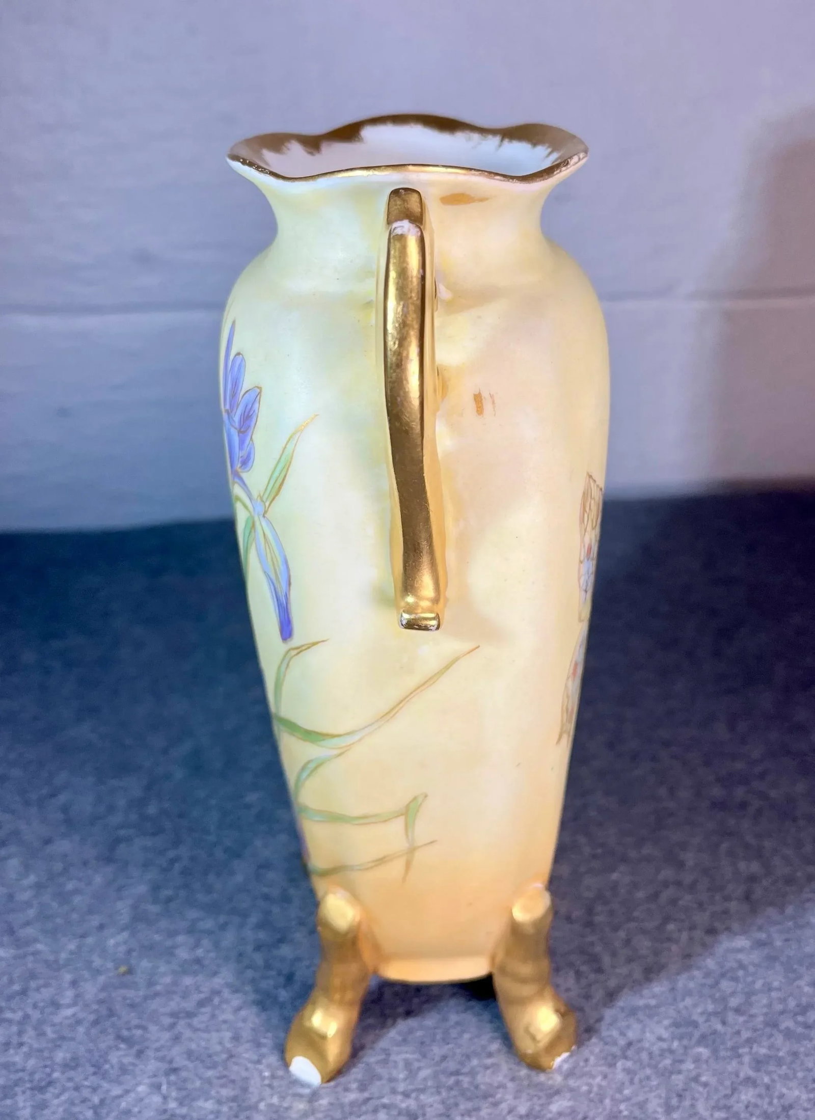 Antique Martial Redon Limoges Handled Footed Porcelain Vase - 6