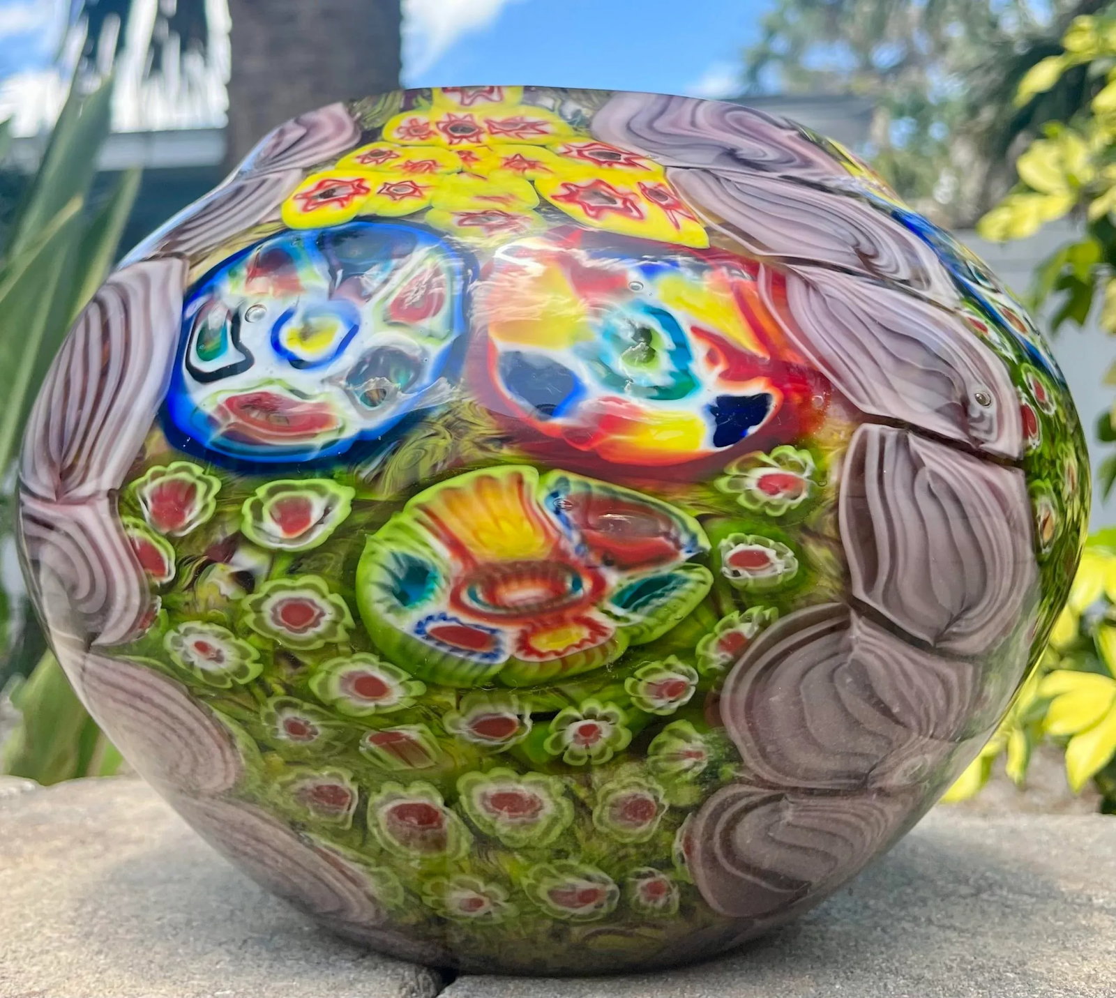Late 20th Century Murano Millefiori Art Glass Vase - 2