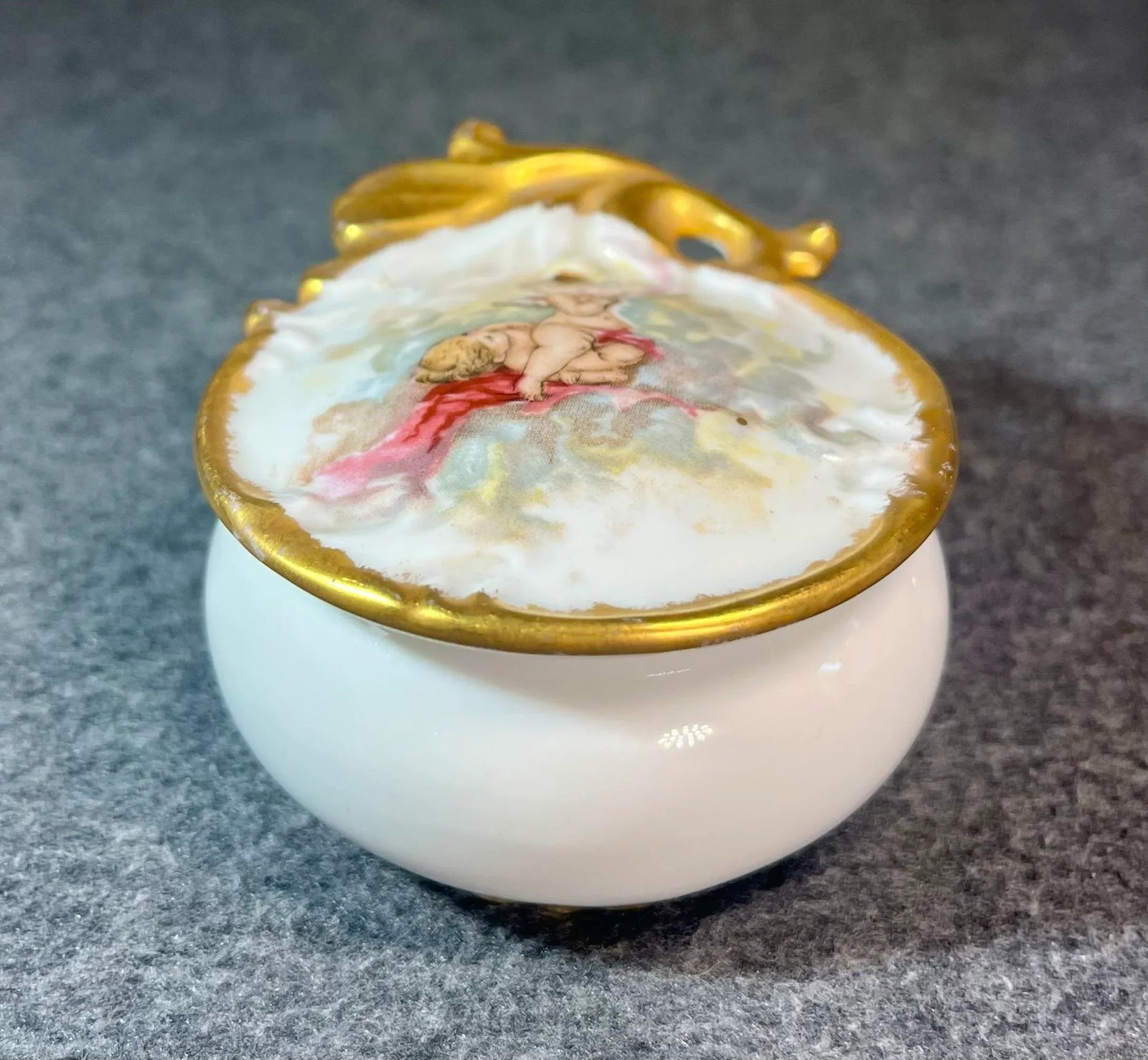 Antique Porcelain Pill/Trinket Box - 2