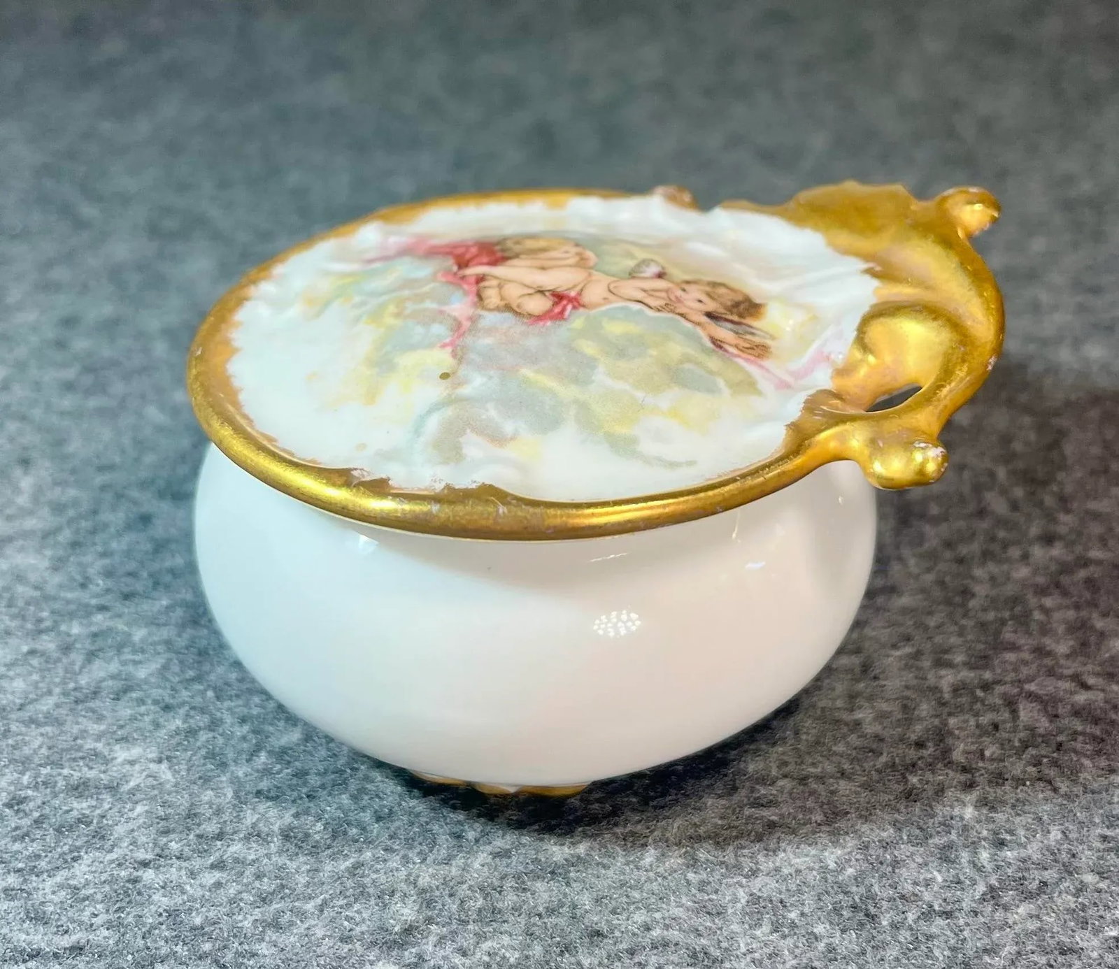 Antique Porcelain Pill/Trinket Box - 3