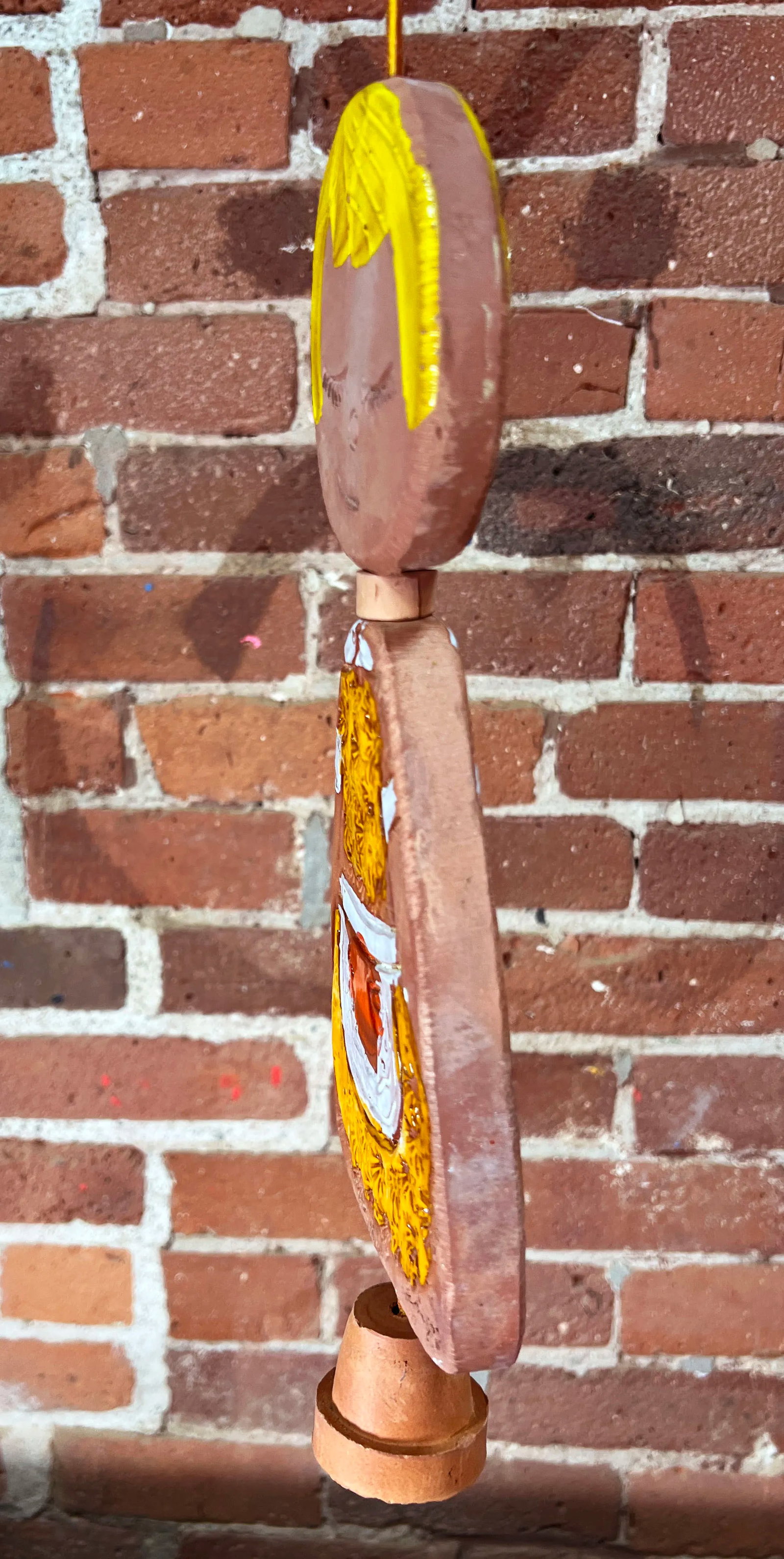 Vintage 1970's Pacific Stoneware Pottery Figural Girl Wind Chime - 8
