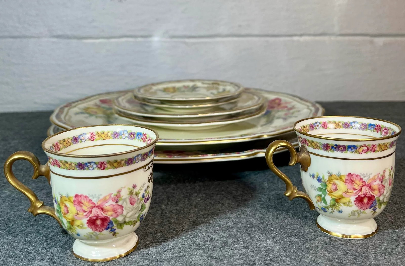 Mid 20th Century Rosenthal Bavaria Evelyn Demitasse Cup & Plate Set- 8 Pieces - 2
