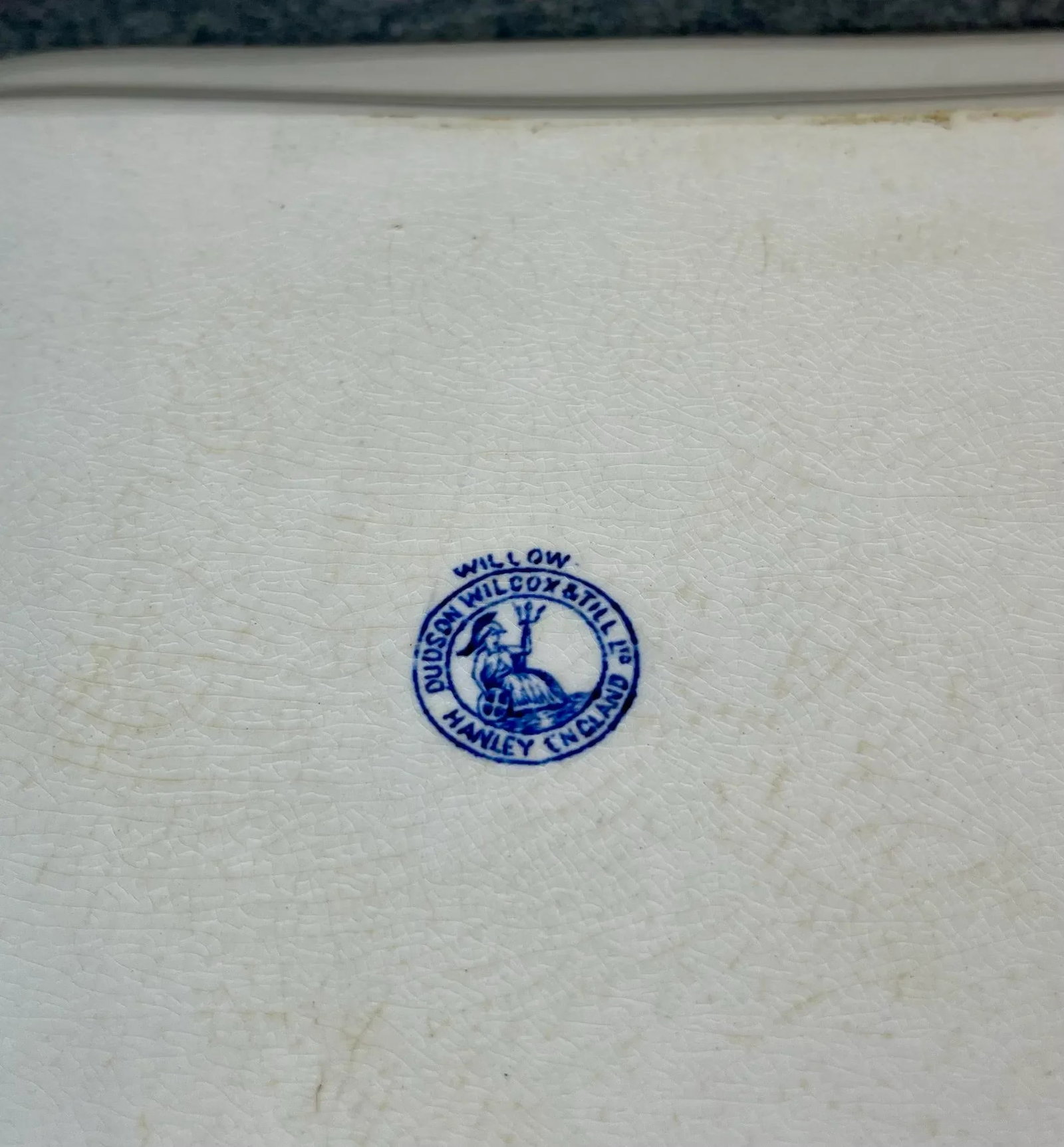 Early 20th Century Dudson, Wilcox, & Till Willow Blue Rectangular Serving Platter - 7