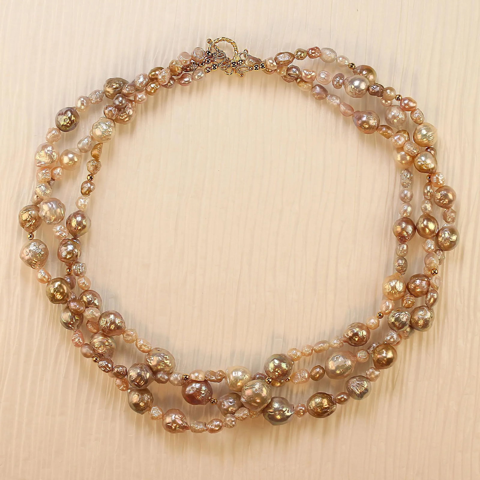 Elegant and Versatile Three Strand Pearl Necklace - 7