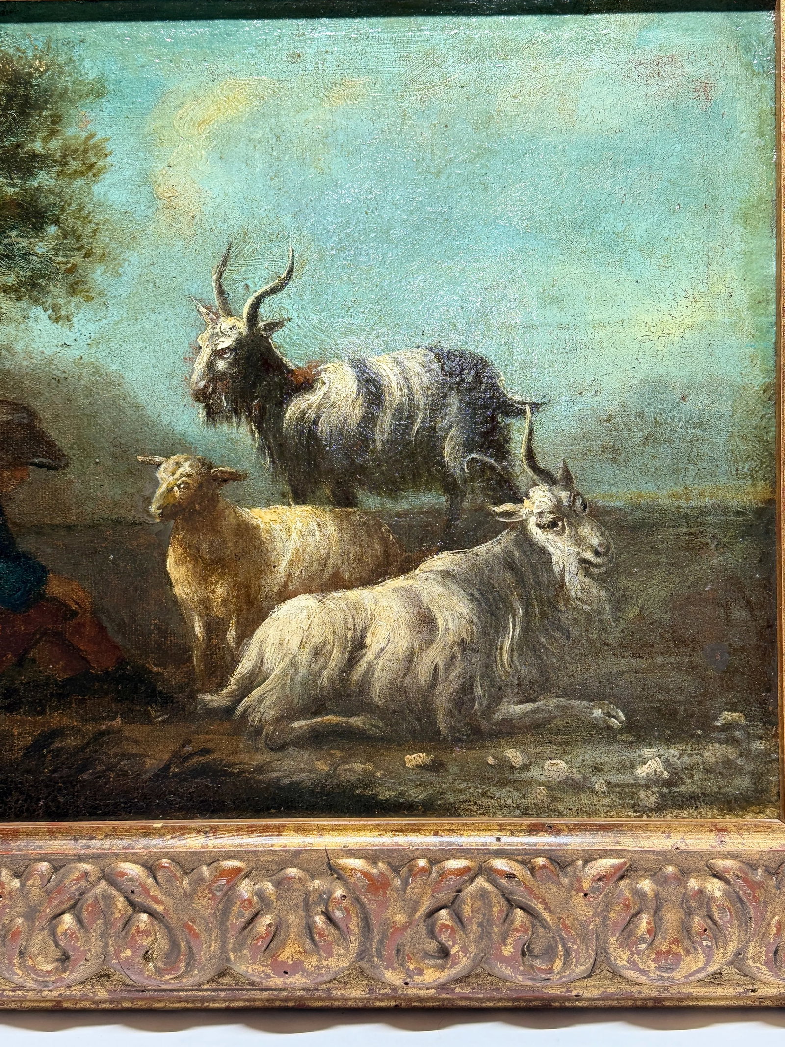 17th Century, "Shepards Solace Among the Flock" Flemish School Oil - 3