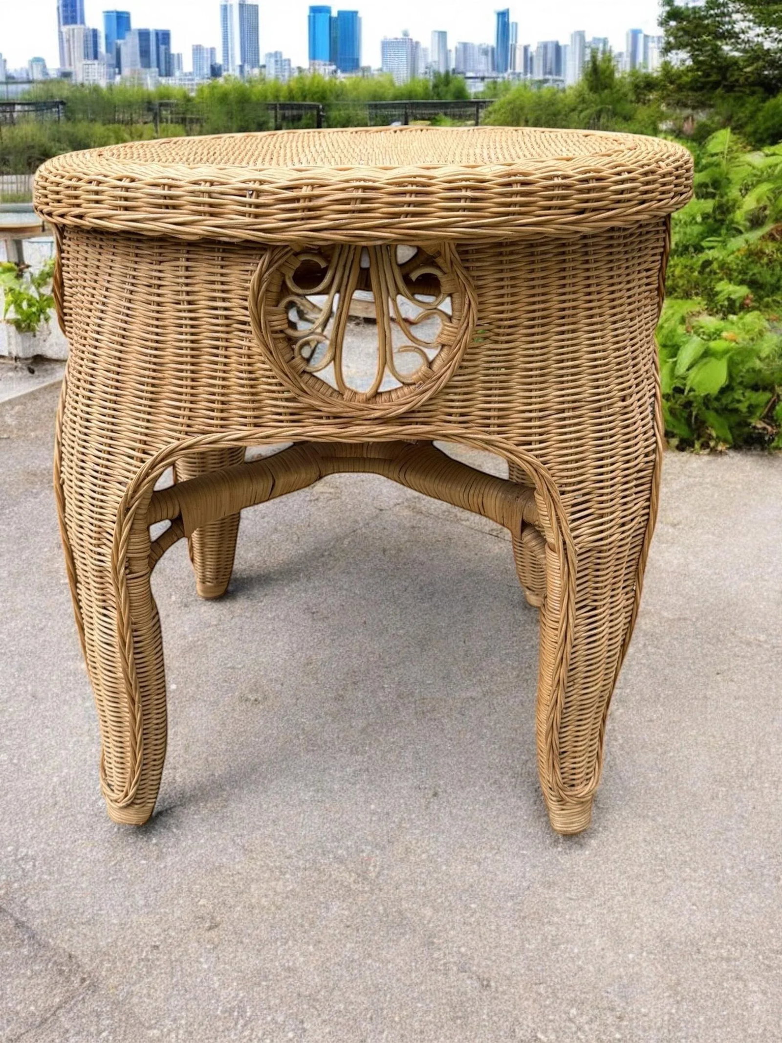 Bamboo Wicker Side Table - 4