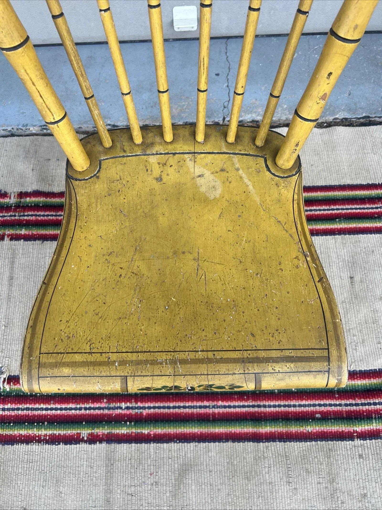 Antique Pennsylvania Paint Decorated Kitchen Windsor Side Chair 1820's - 6