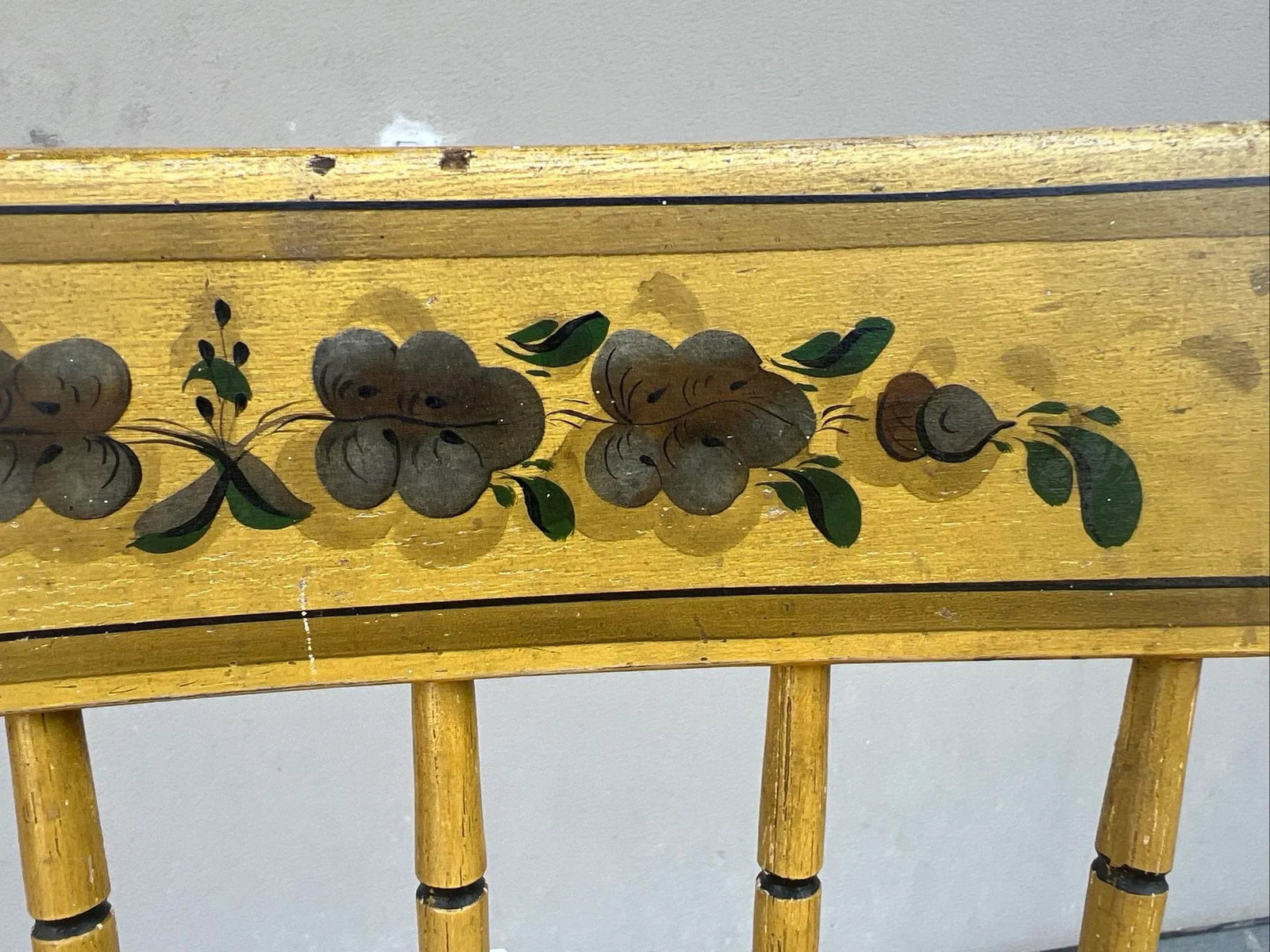 Antique Pennsylvania Paint Decorated Kitchen Windsor Side Chair 1820's - 7