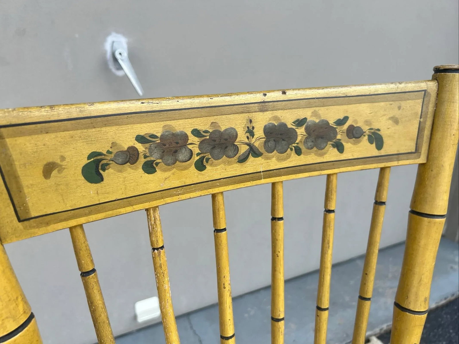 Antique Pennsylvania Paint Decorated Kitchen Windsor Side Chair 1820's - 8