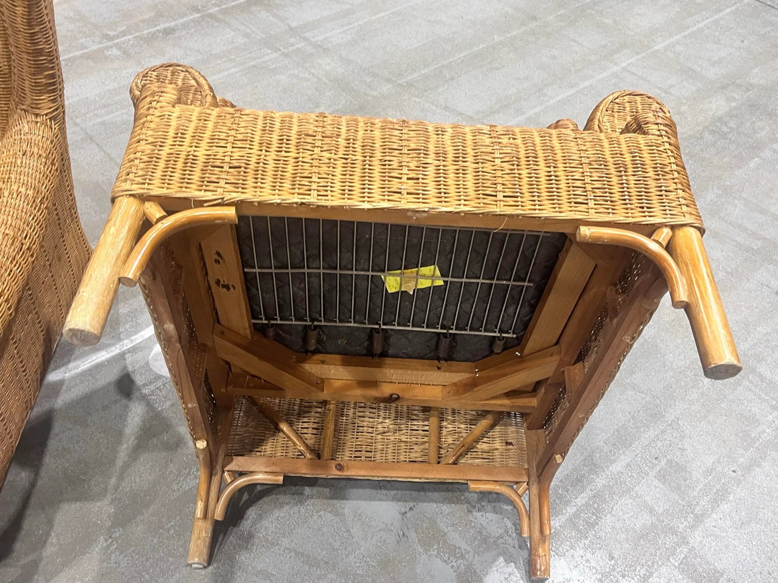 Pair of Large Wicker Wingback Chairs With Ottoman by Henry Link for Lexington Furniture 1972 - 8