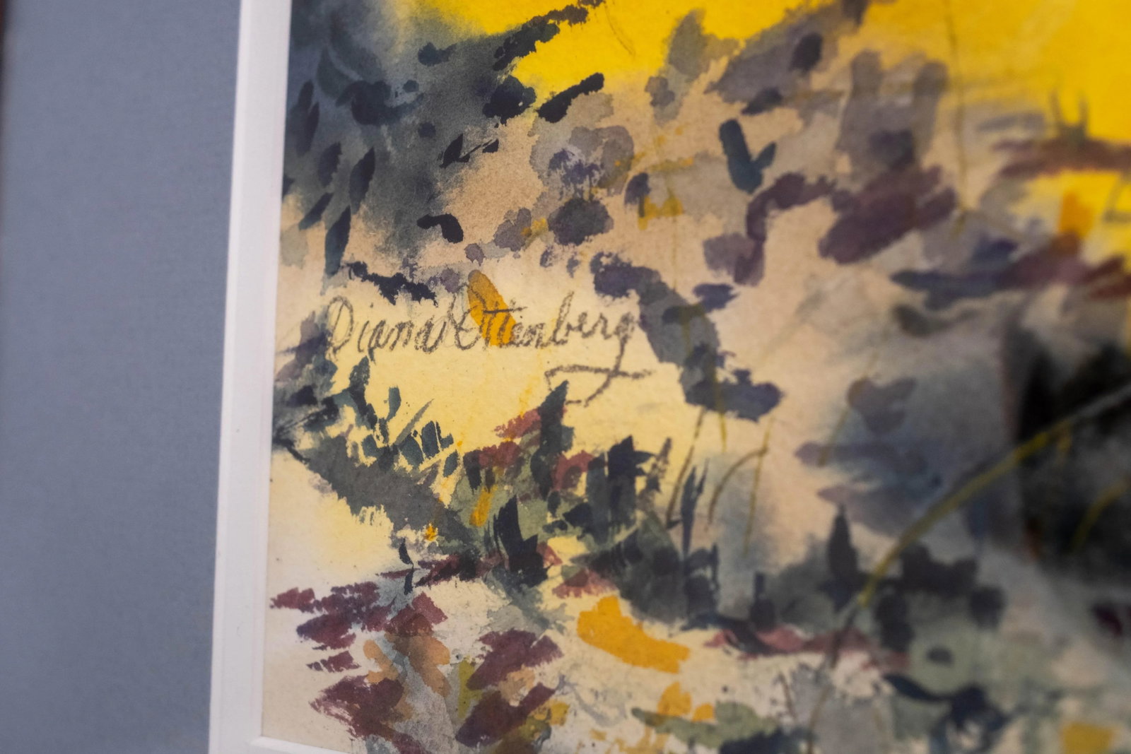 Abstract Forest in Bloom Watercolor Painting Signed Diana Ottenberg - 2