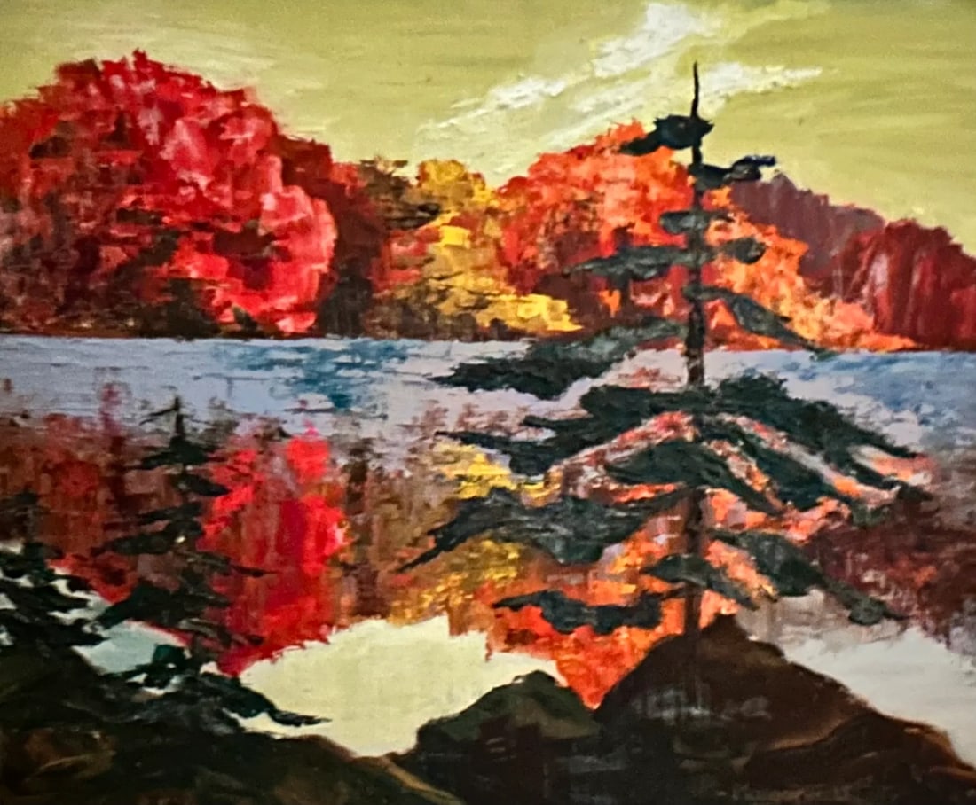 "Crimson Reflections" Oil on Board by Margaret Beatty - 5