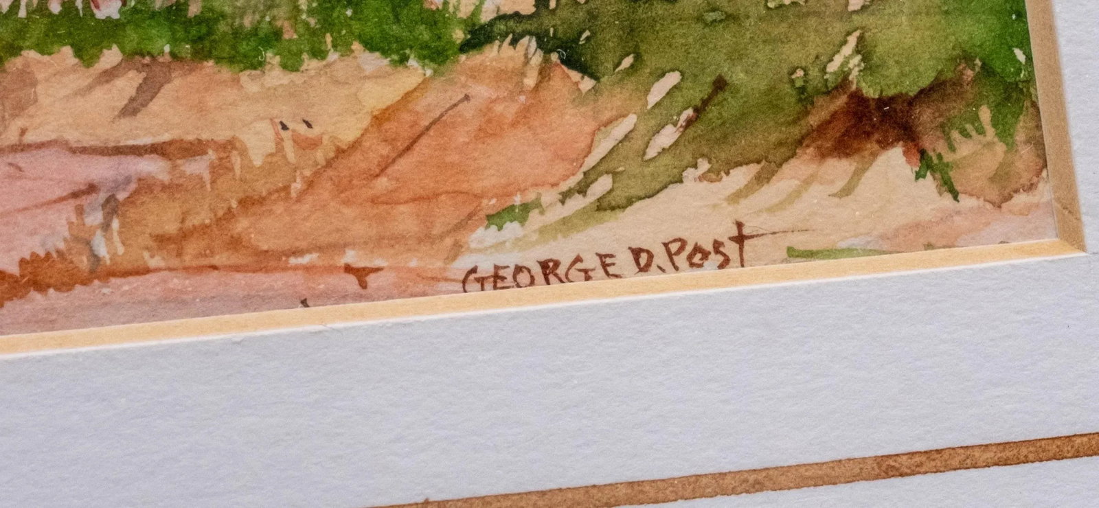 Pair of Nautical Watercolor Fishing Boat Paintings Signed George D Post - 6
