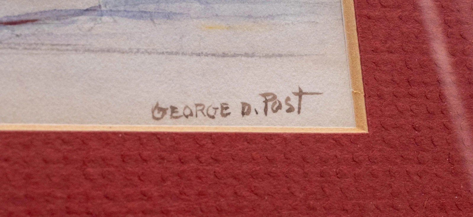 Pair of Nautical Watercolor Fishing Boat Channel Marker Paintings Signed George D Post - 4