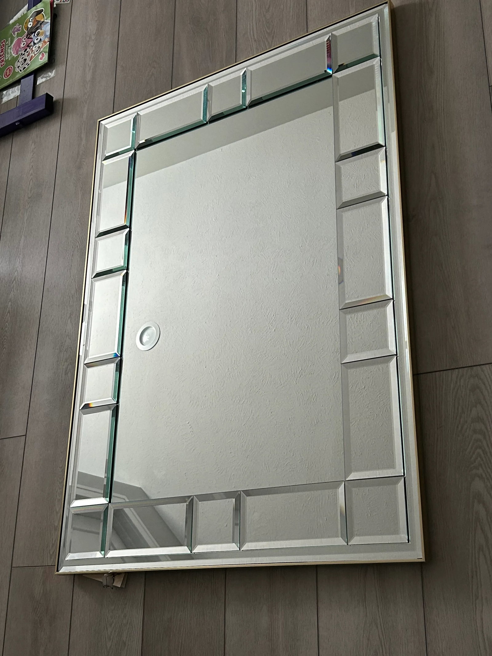 Vintage La Barge Mirror With Segmented Beveled Glass With Gold Metal Frame - 3