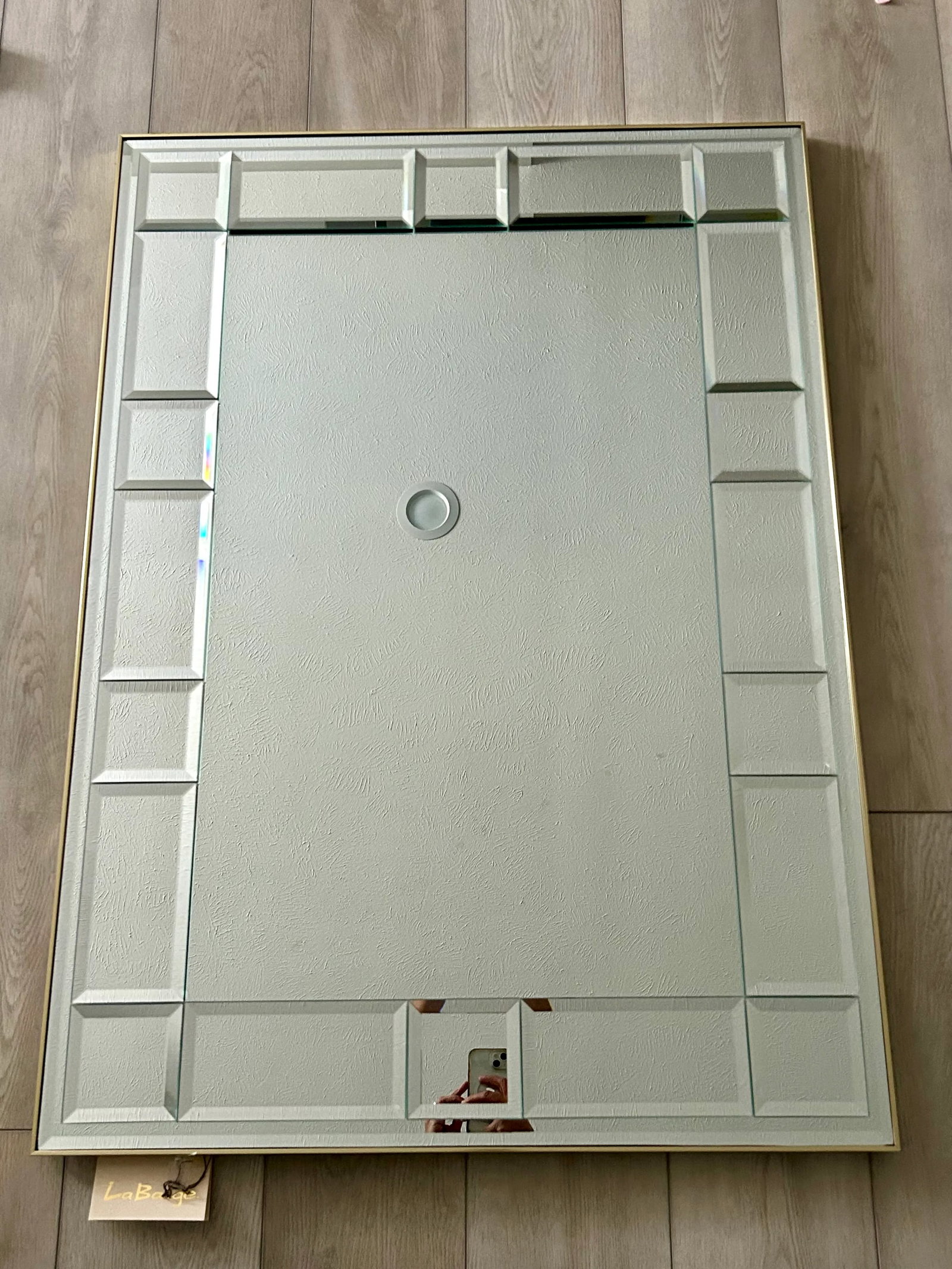 Vintage La Barge Mirror With Segmented Beveled Glass With Gold Metal Frame - 6