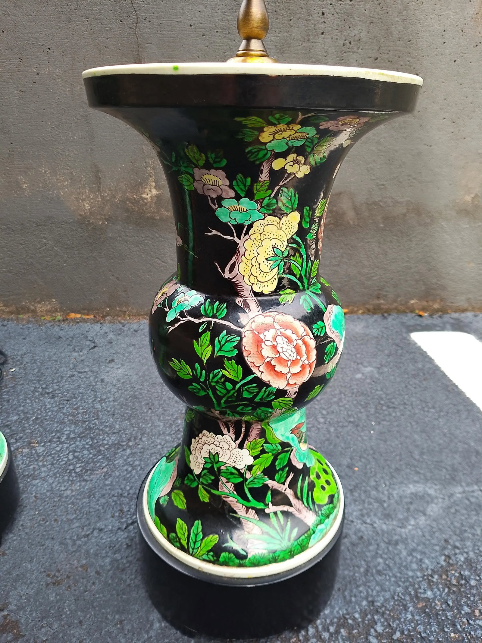 Pair of Vintage Chinese Cloisonne Vase Lamps - 4