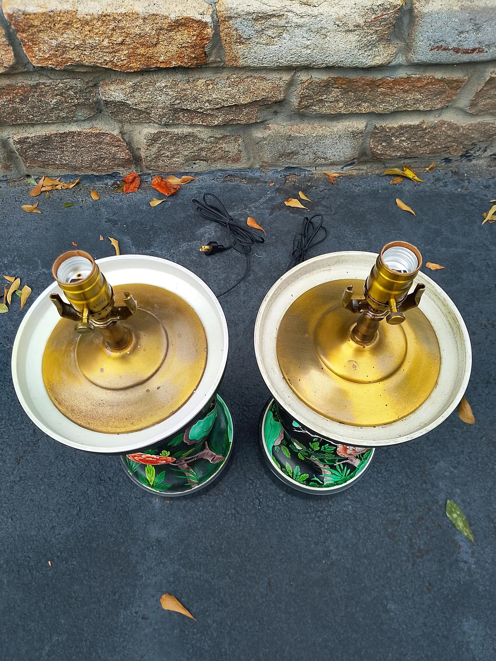 Pair of Vintage Chinese Cloisonne Vase Lamps - 6