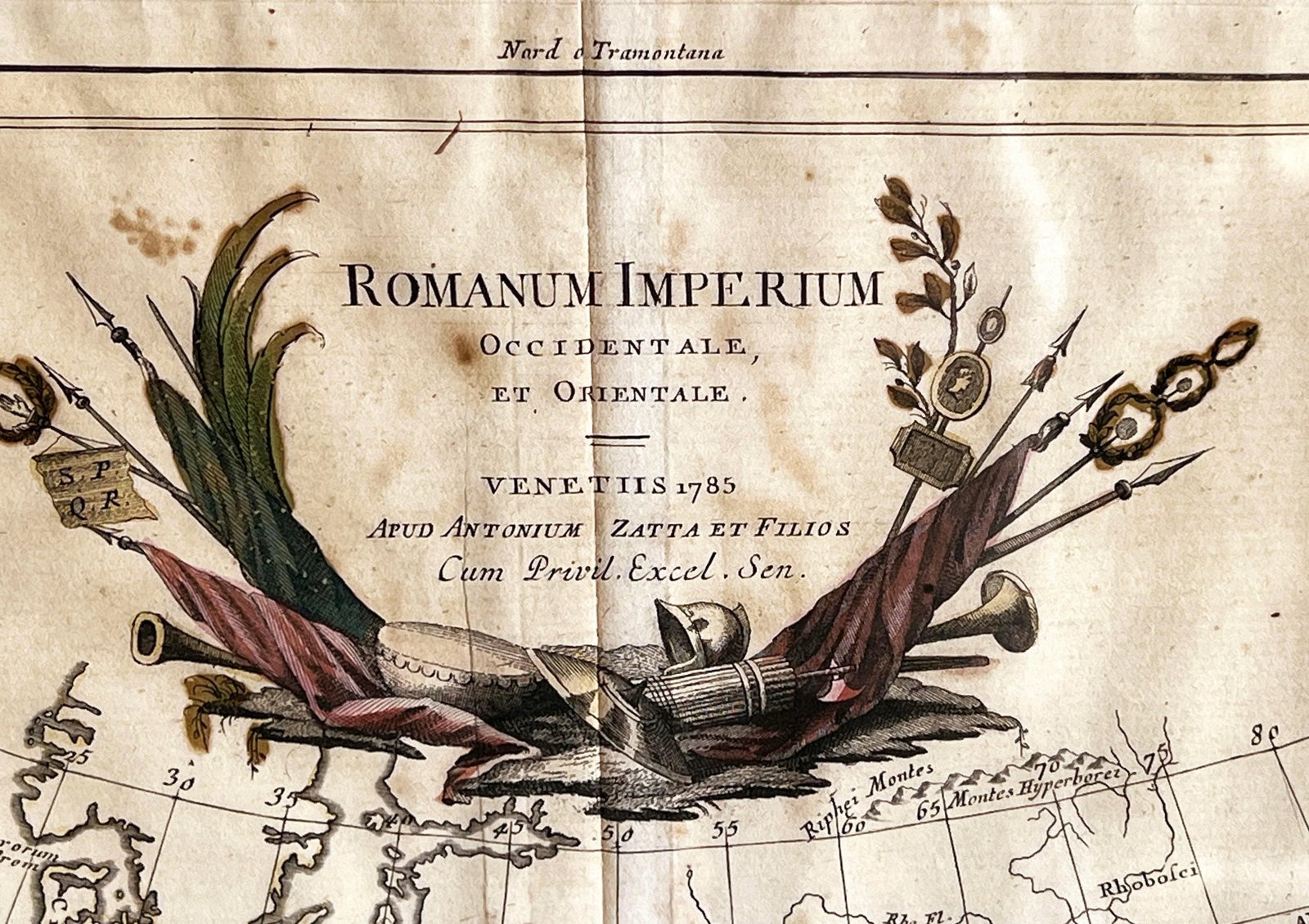 Antique c.1785 Antonio Zatta Map of the Roman Empire Romanum Imperium Engraved Map Framed - 2