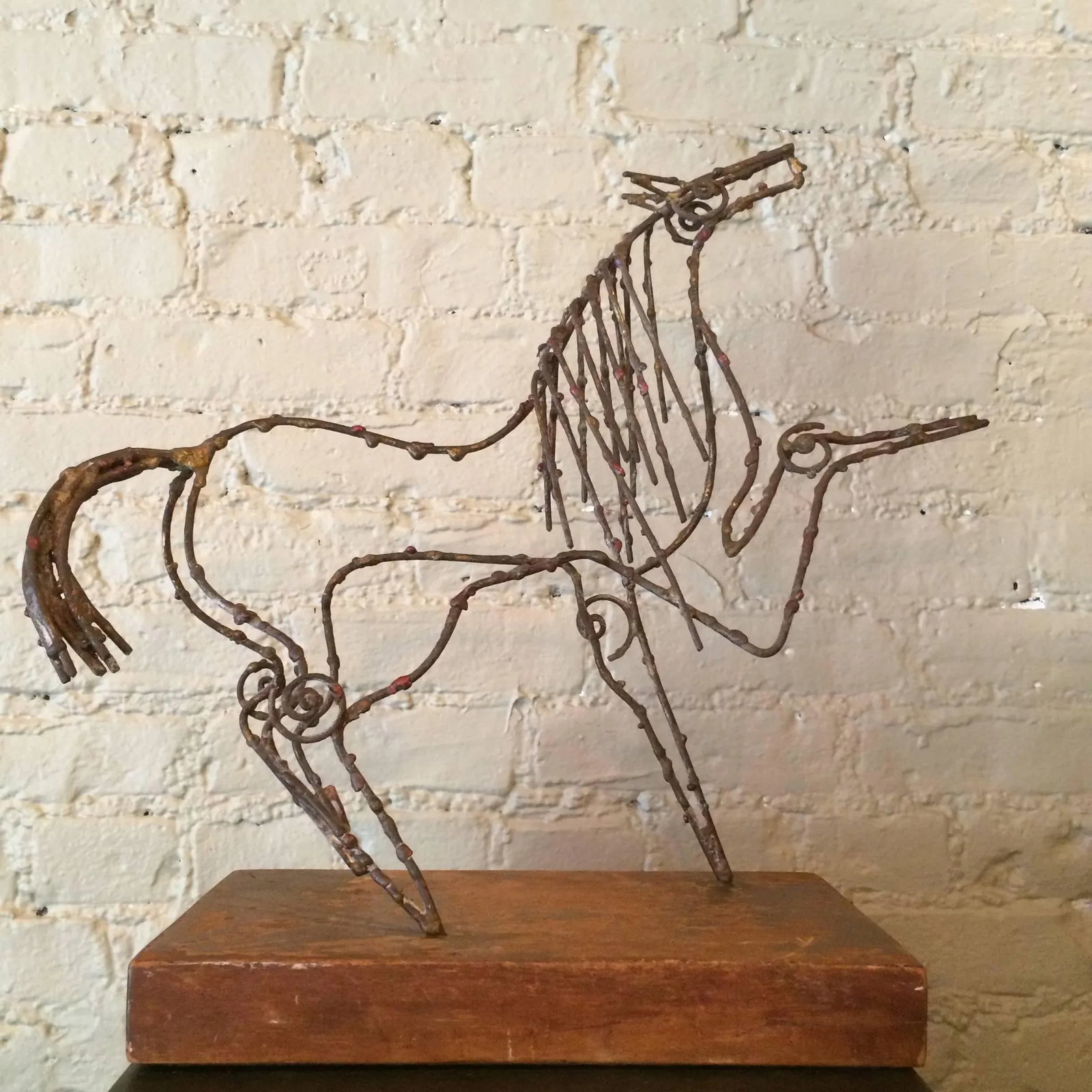 Abstract Brutalist Wire Horse Sculpture Marcello Fantoni for Raymor - 3