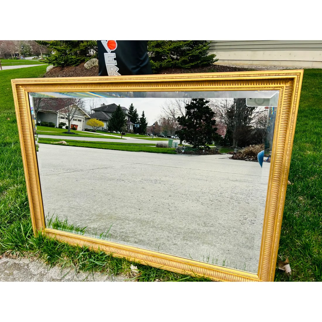 Mid-Century Vintage LaBarge Beveled Glass Wall Mirror With Gilt Gold Frame - 7