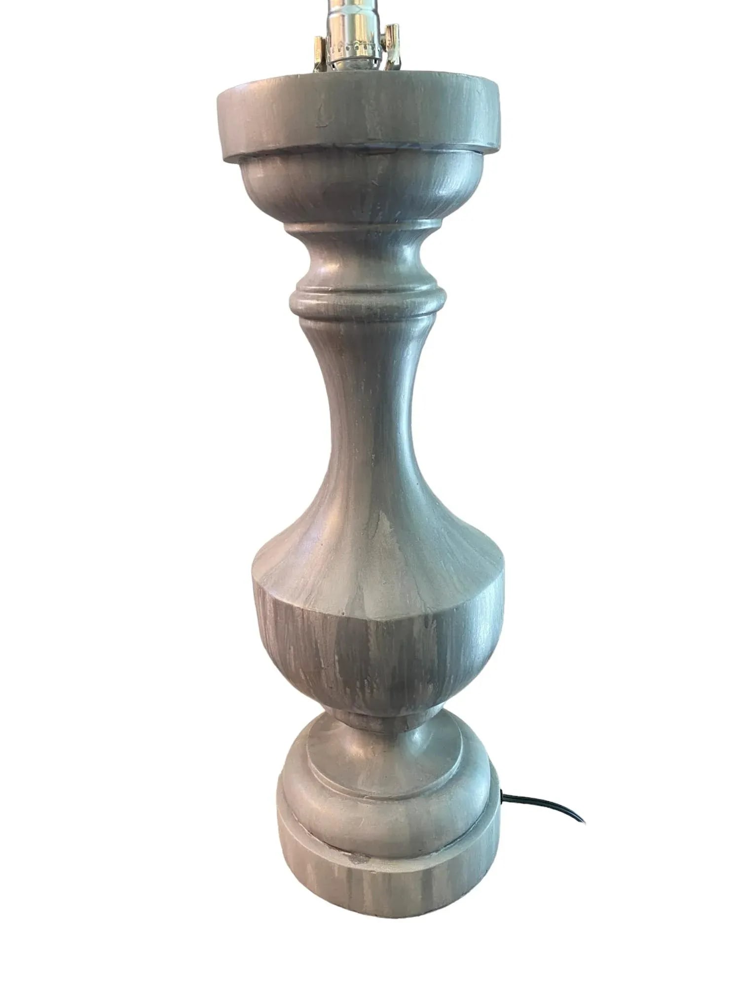 Early 21st Century Restoration Hardware Grey Stone Look Urn Table Lamp - 4