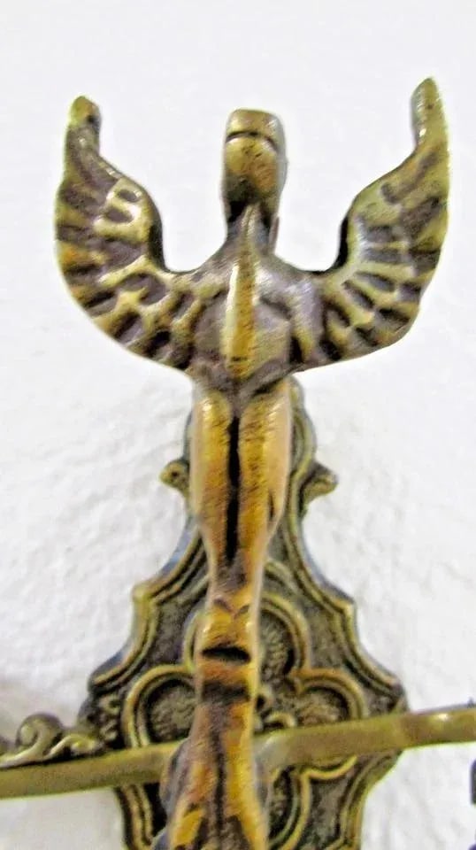 Antique Monastery Call to Prayer Wall Bell With Chain Handle Ringer - 7