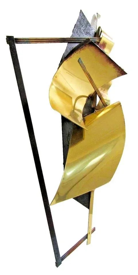 1989 Signed Curtis Jere Copper and Brass Wall Sculpture - 2